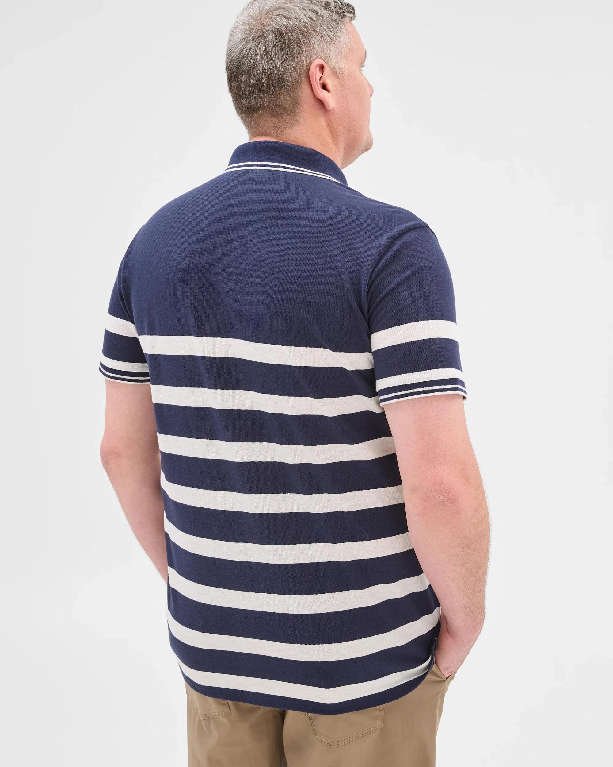 5 Target Man Plus Plus Size Australian Cotton Stripe Polo Top NAVY, 5 of 5