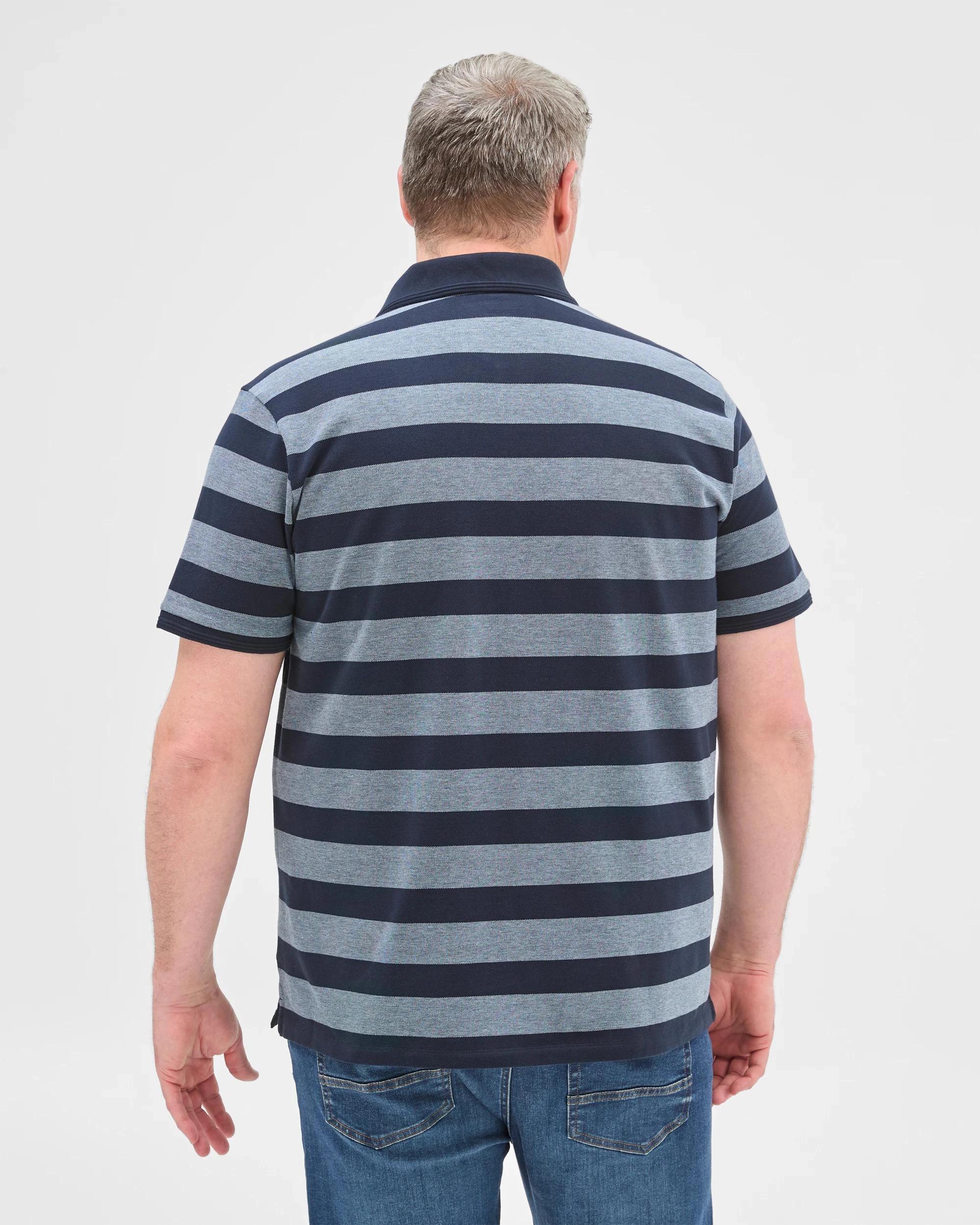 5 Target Plus Size Australian Cotton Birdseye Stripe Polo Top NAVY, 5 of 6
