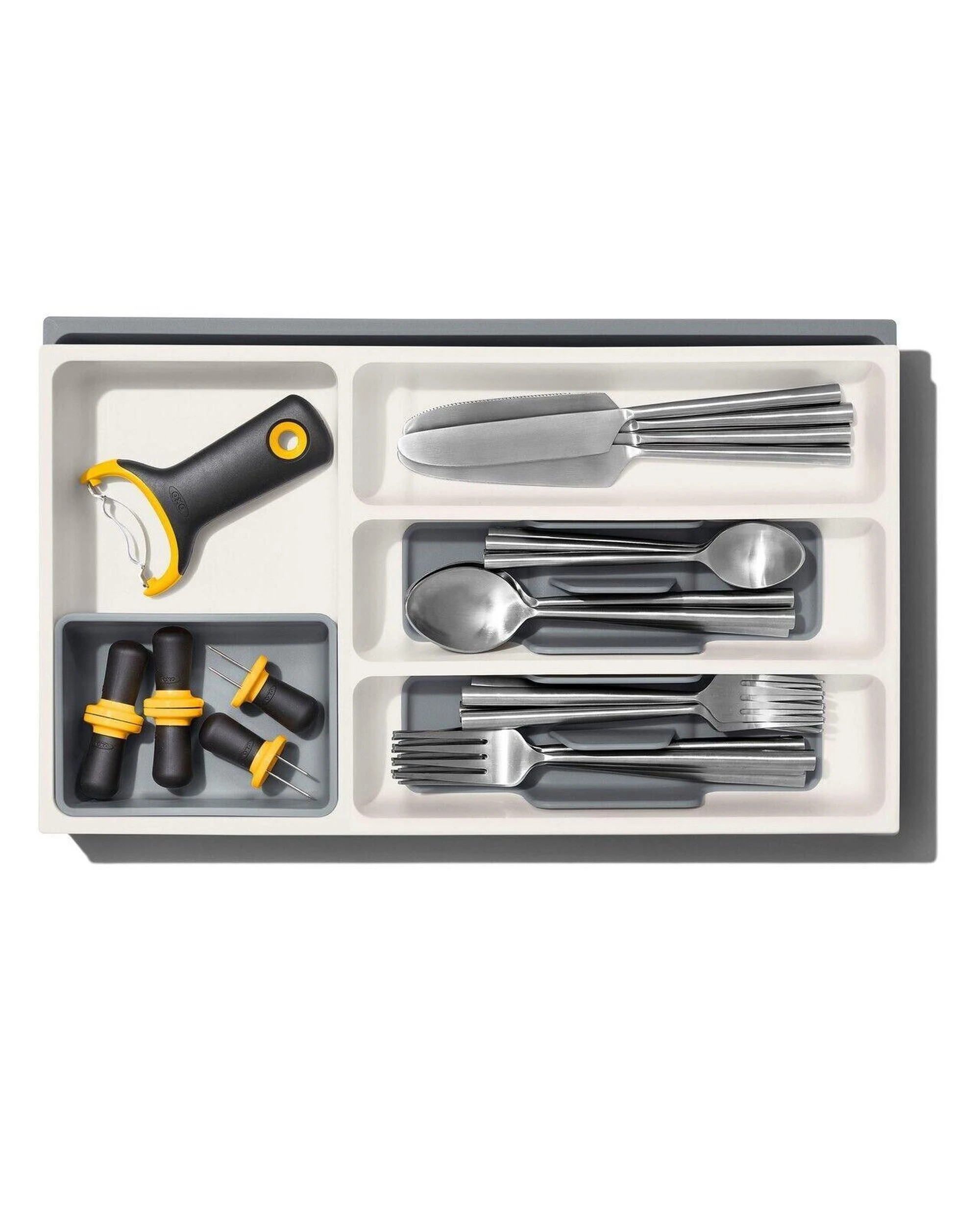 6 OXO Good Grips Expandable Utensil Organiser Cutlery Tray, 6 of 8