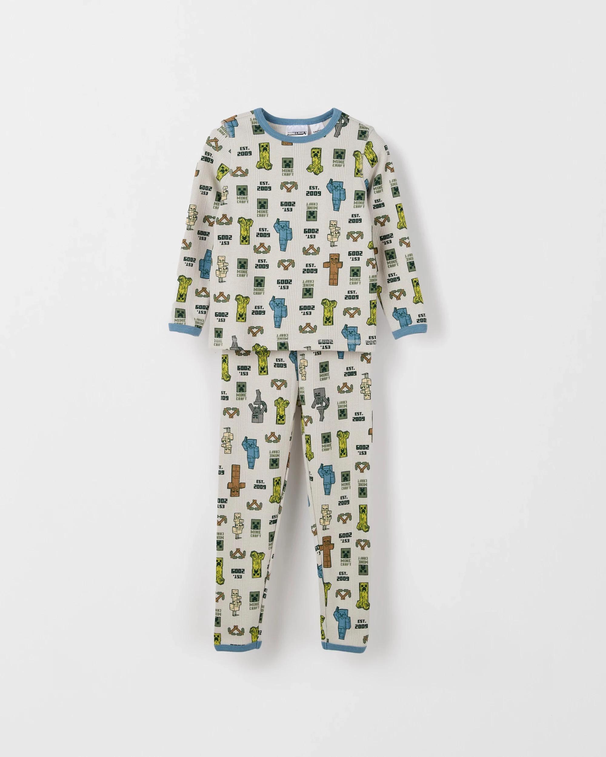 5 Minecraft Australian Cotton Younger Boys Waffle Pyjama Set MINECRAFT, 5 of 7