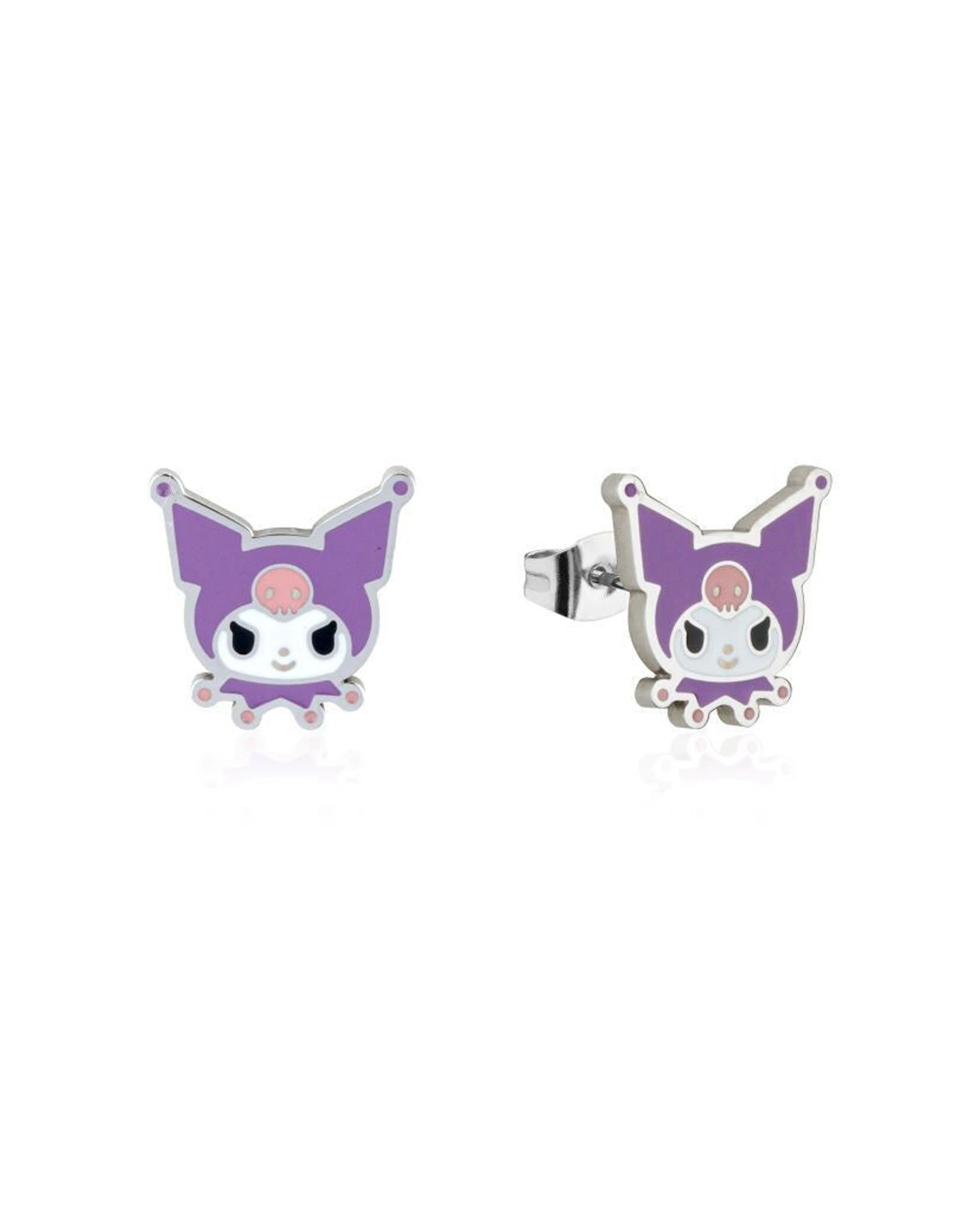 1 Couture Kingdom ECC Sanrio Kuromi Head Earrings 12mm - Silver, 1 of 2