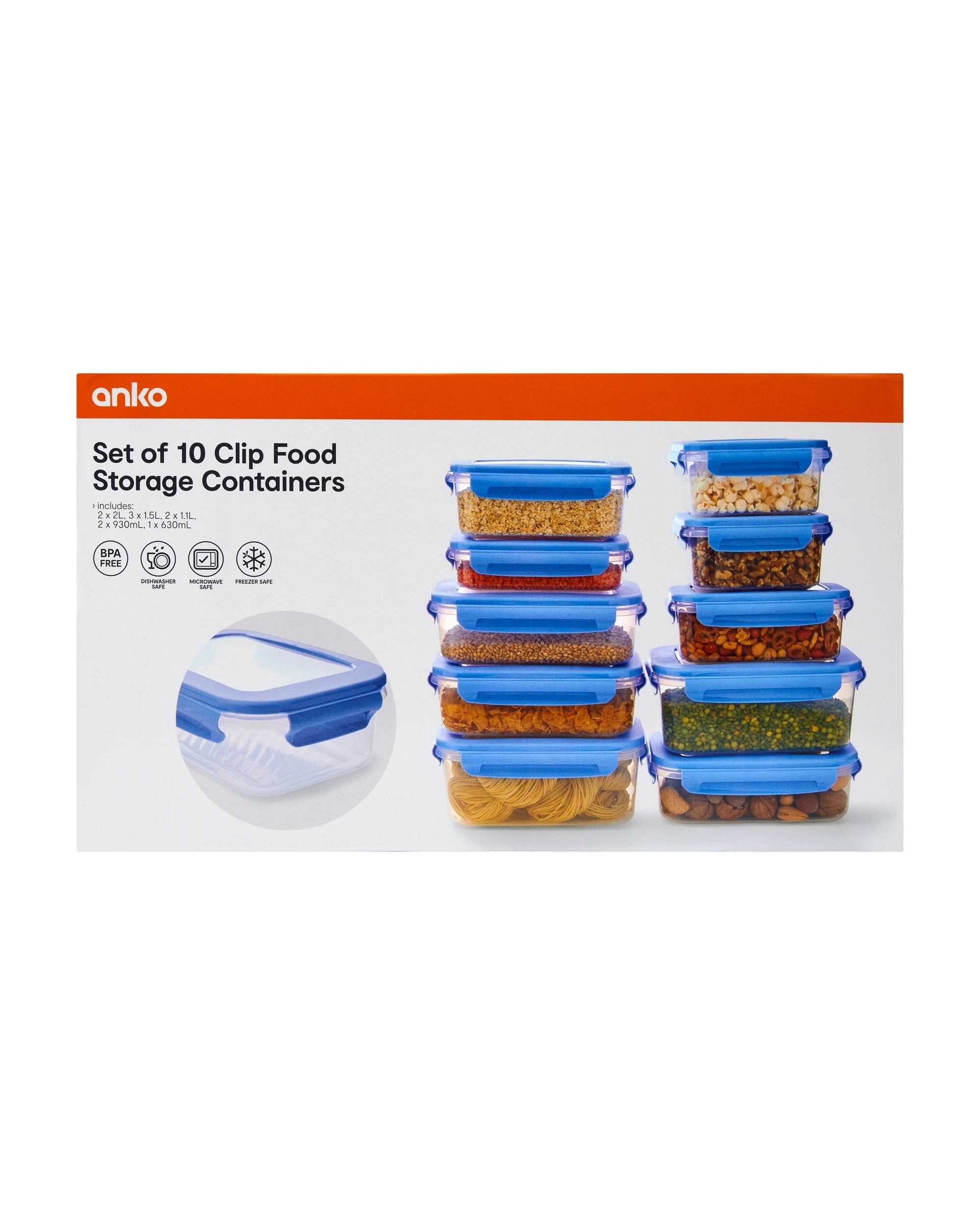 5 Set of 10 Clip Food Storage Containers, 5 of 5