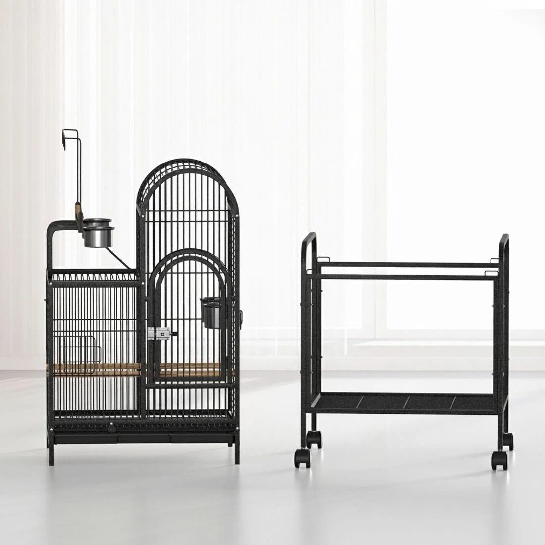 4 i.Pet Bird Cage 153cm Large Aviary - Black, 4 of 6