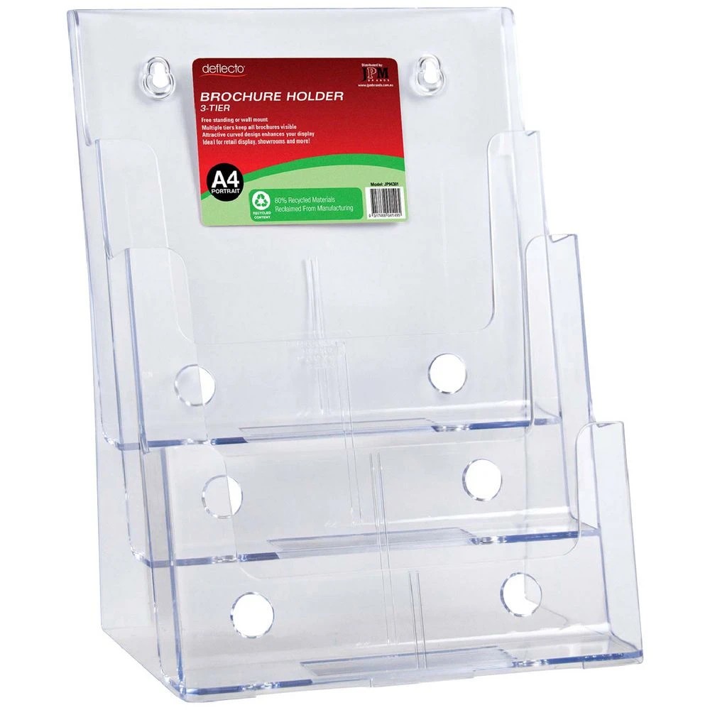 1 Deflecto A4 3-Tier Brochure Holder Portrait, 1 of 1
