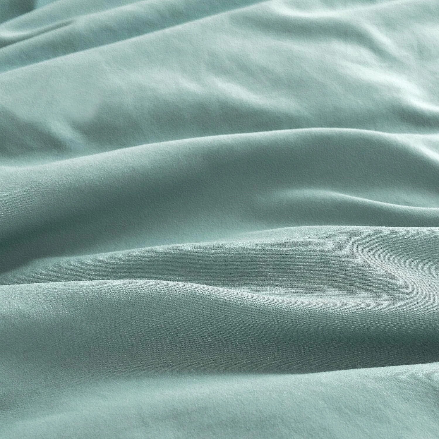5 CleverPolly 100% Vintage Washed Microfibre Quilt Cover Set - Seafoam - Single Bed, 5 of 6