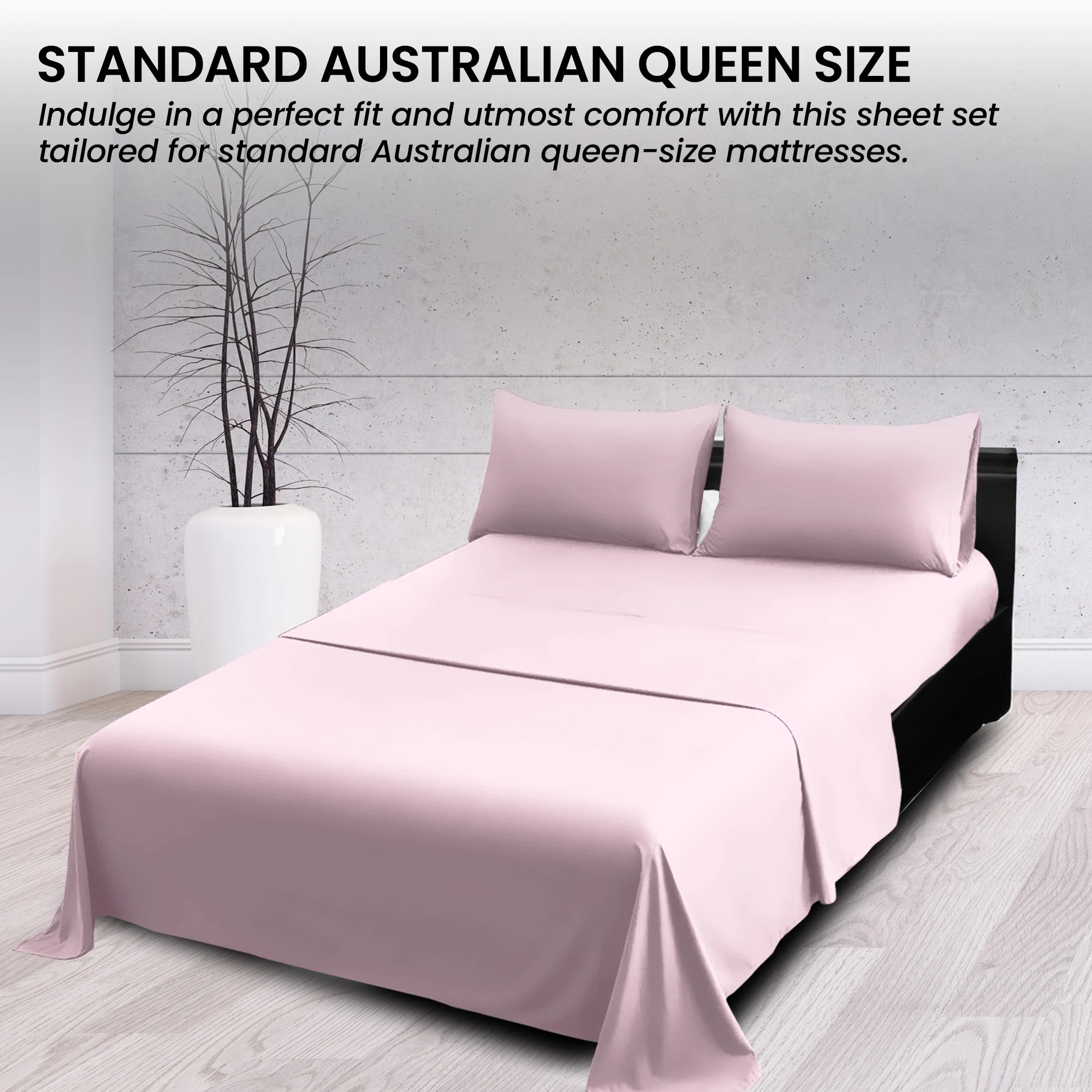 4 4pc 1000 Thread Count Cotton Rich King Bed Sheet Gift Pack Cvc Microfibre Blend In Pink
 - King Bed, 4 of 9