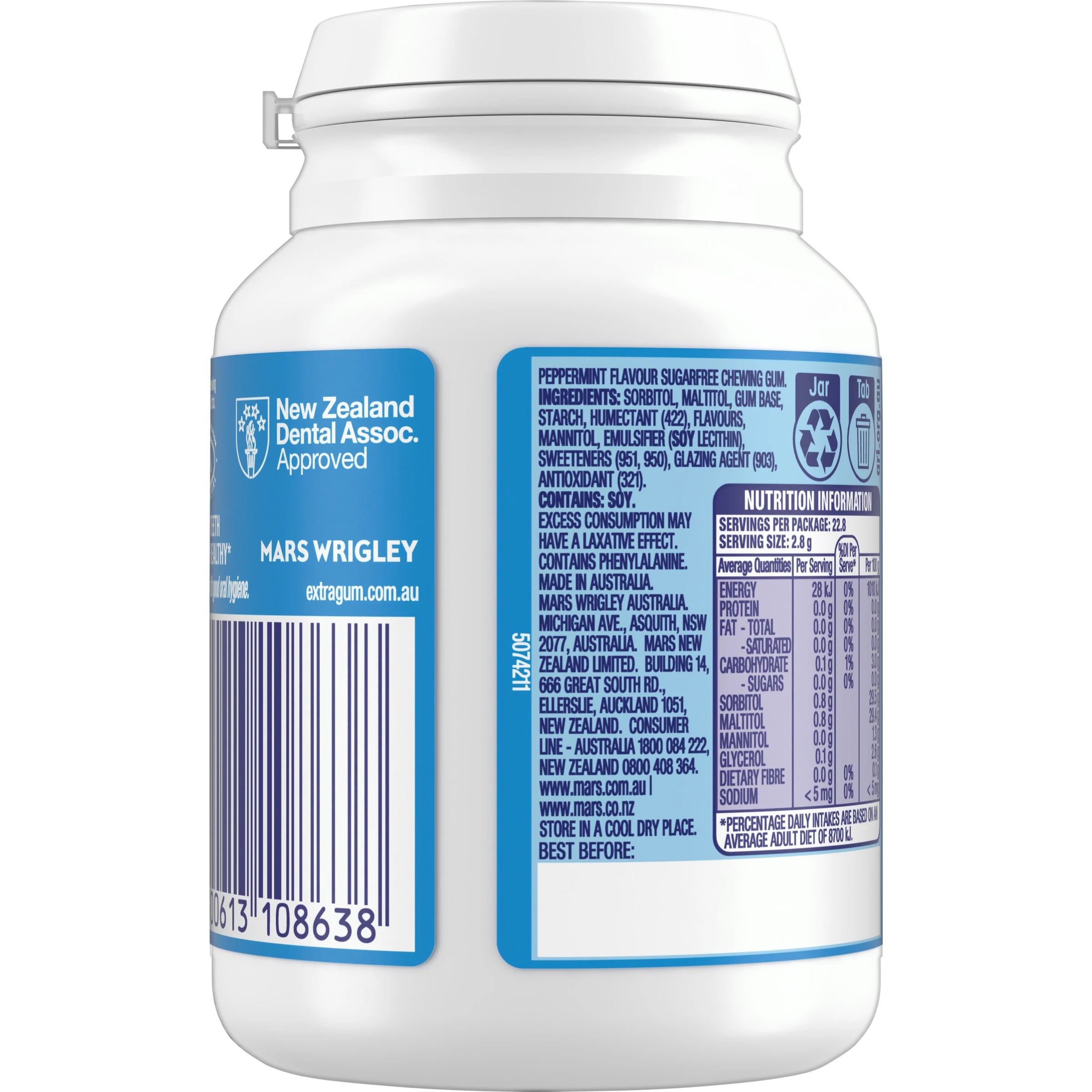 2 46 Piece Wrigley's Extra Peppermint Gum 64g, 2 of 5