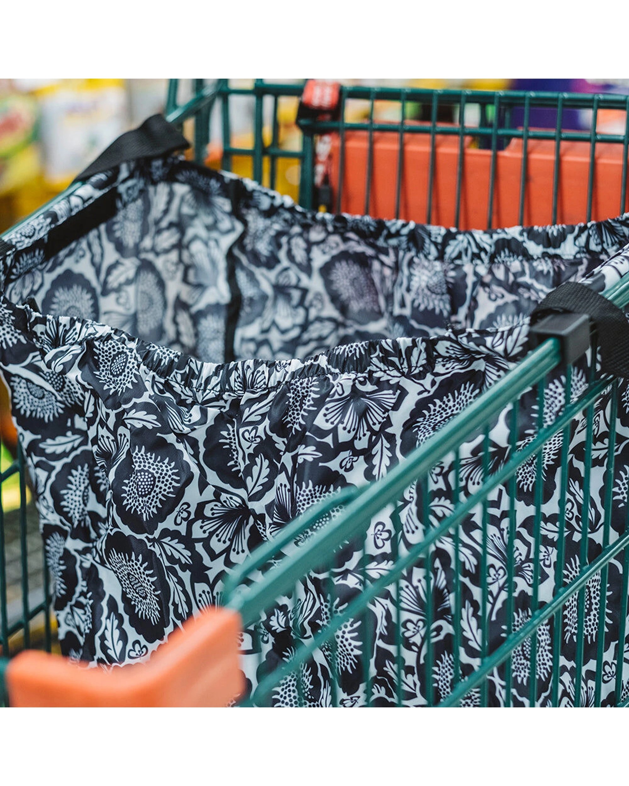 3 Annabel Trends Shopping Grocery Trolley Bag Large Leaf - Black, 3 of 5