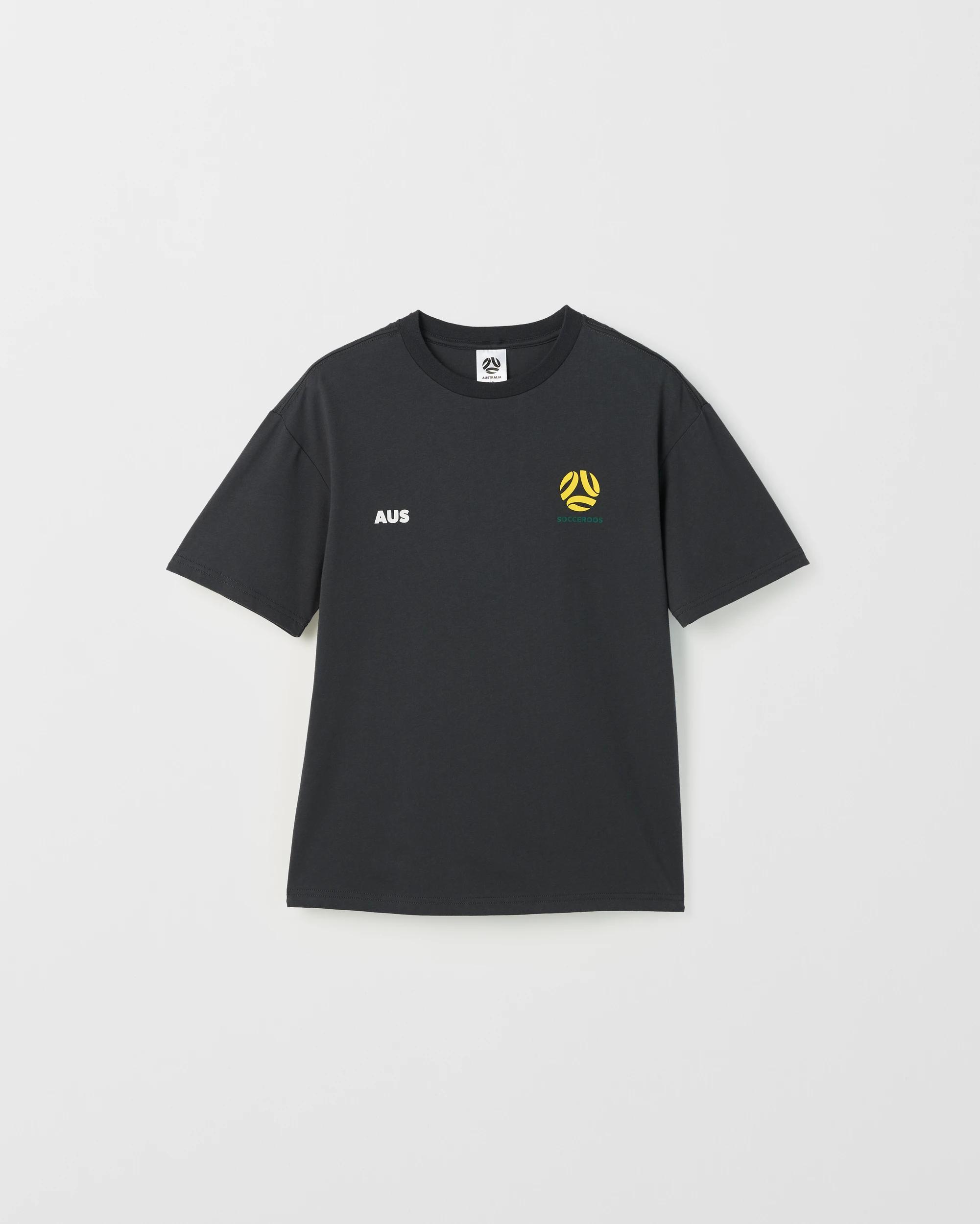 5 Socceroos World Cup Australian Cotton T-Shirt BLACK, 5 of 7