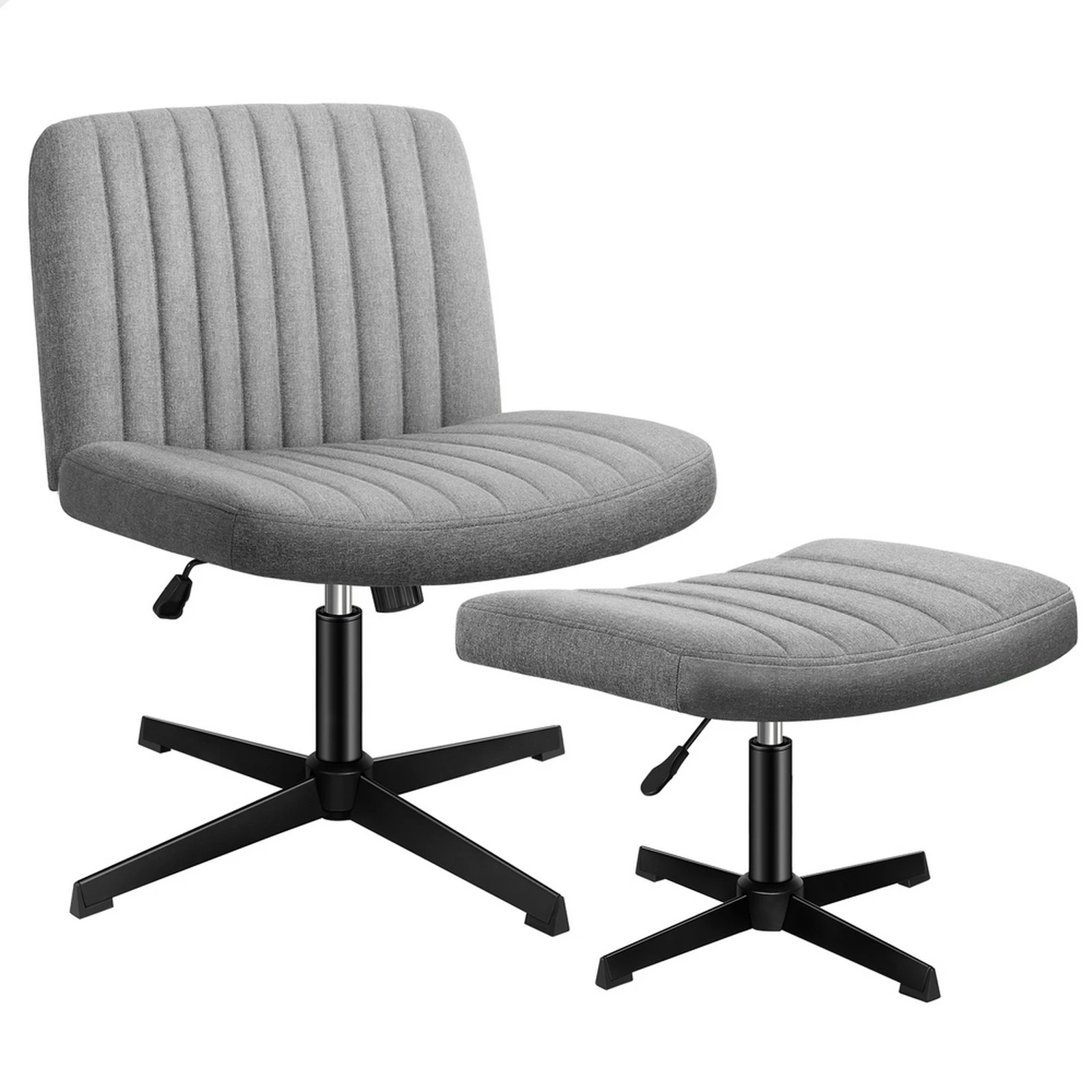 1 Alfordson Office Chair Computer Executive Seat Work Ottoman Fabric - Grey, 1 of 10