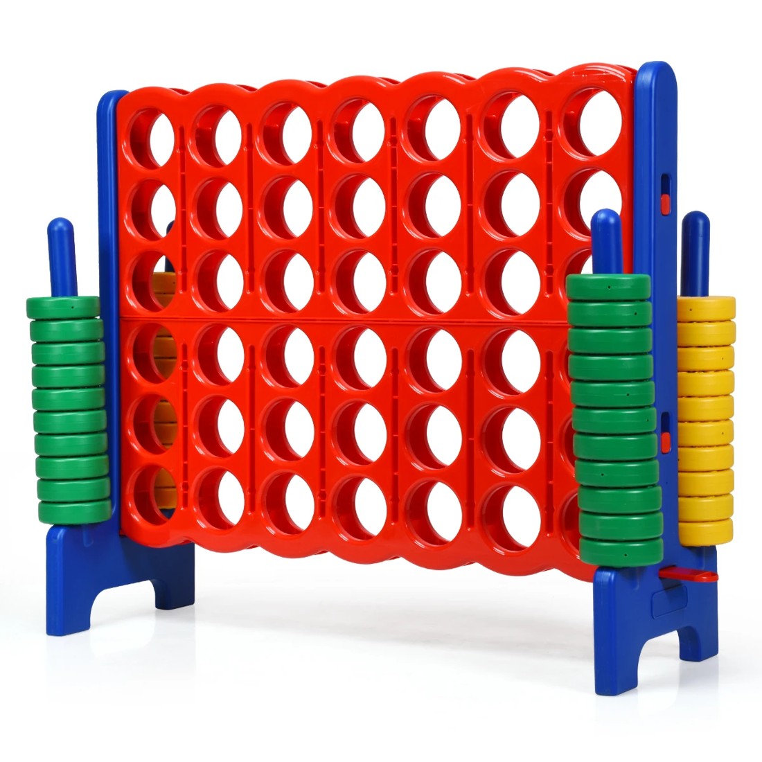 1 Costway Giant Connect 4 In A Row Jumbo Game Set - Red, 1 of 2