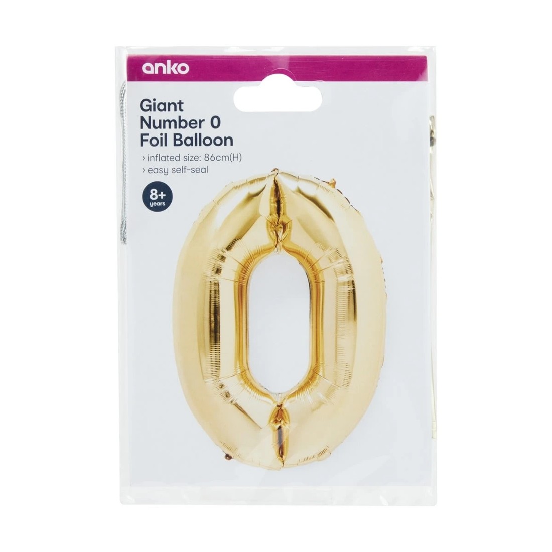 5 Gold Look Giant Number 0 Foil Balloon, 5 of 5