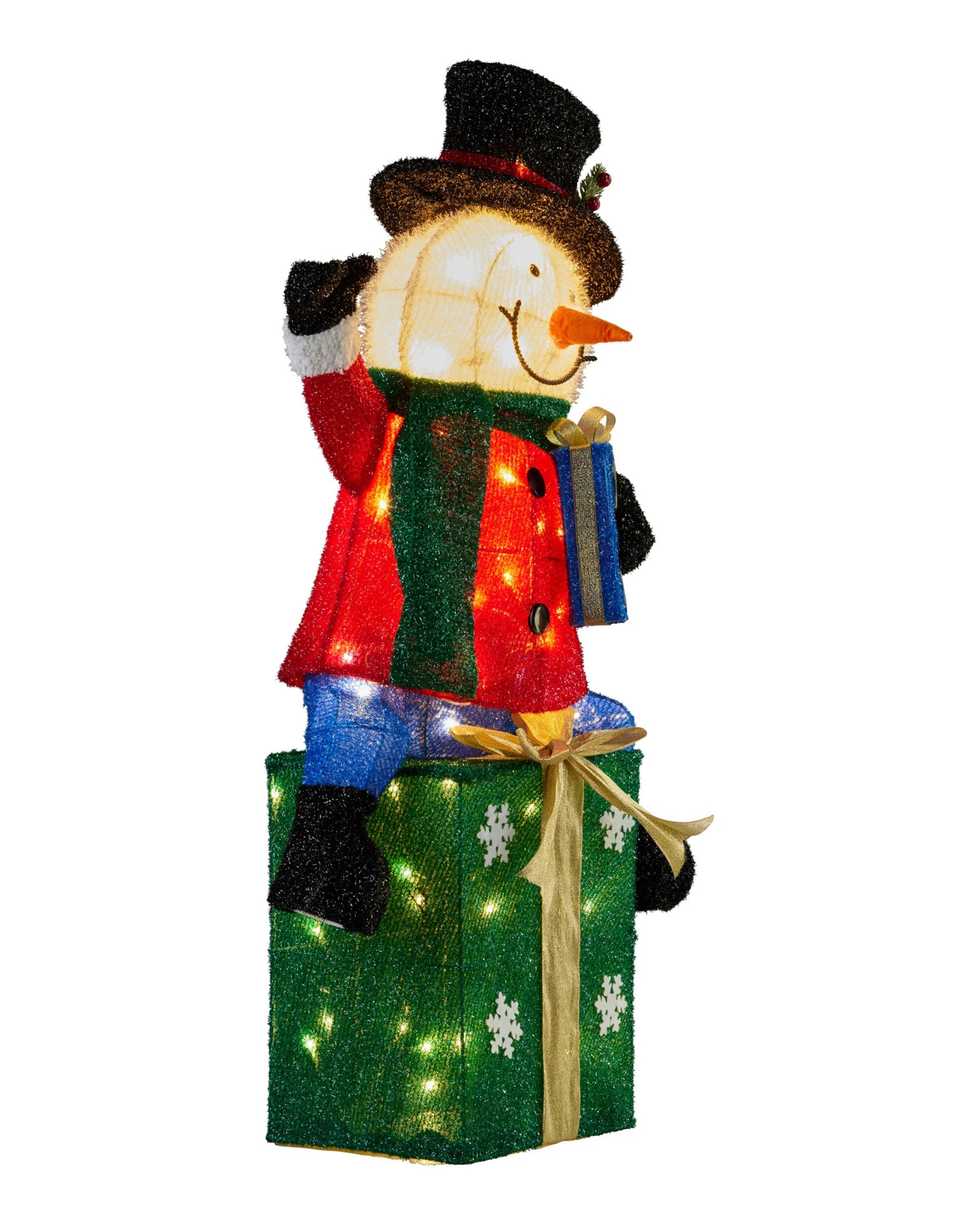 8 Christabelle 85cm Christmas Snowman On Presents Display With Lights, 8 of 9
