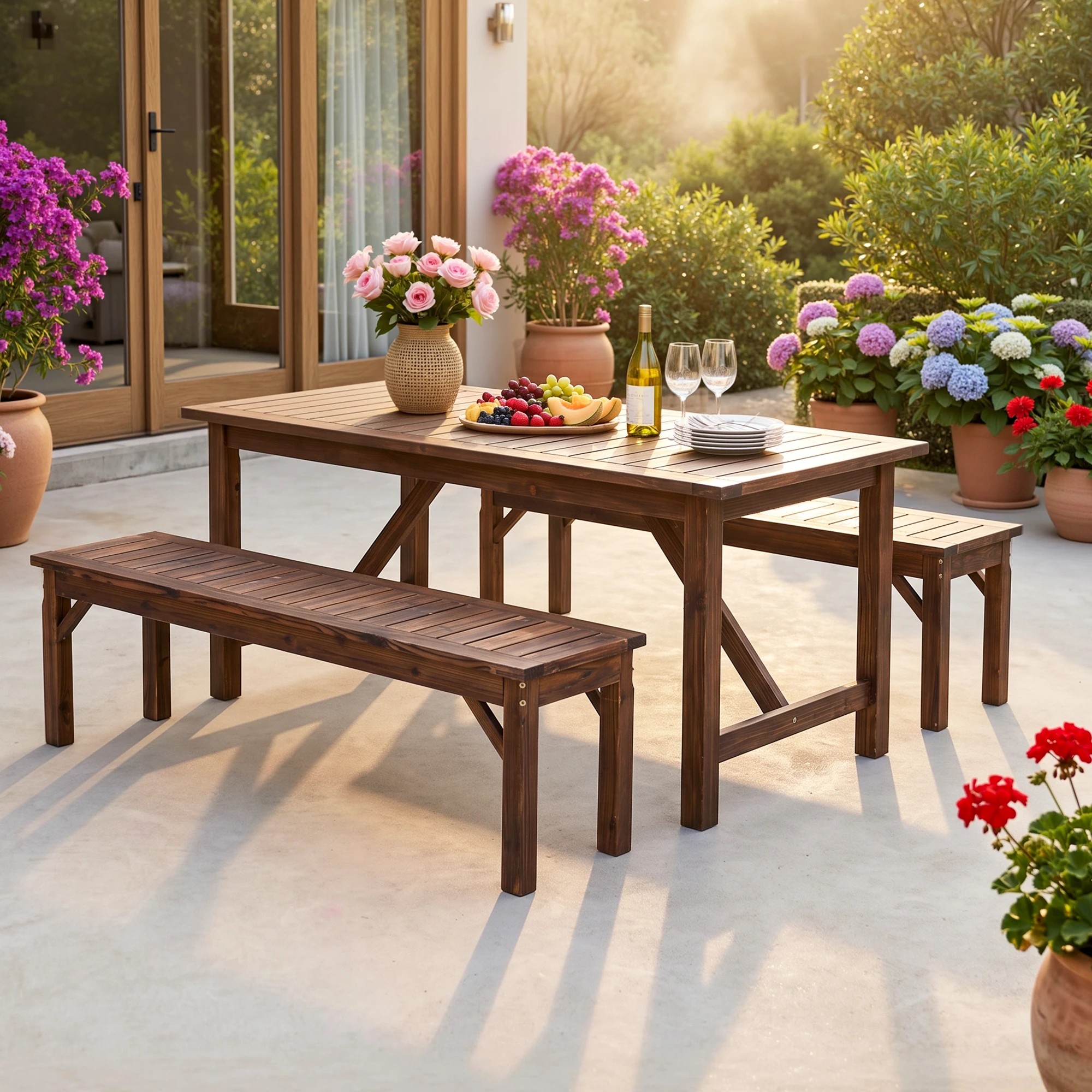 5 Gardeon Garden Benches Garden Seating Backless Timber Seat 150cm - Charcoal, 5 of 8