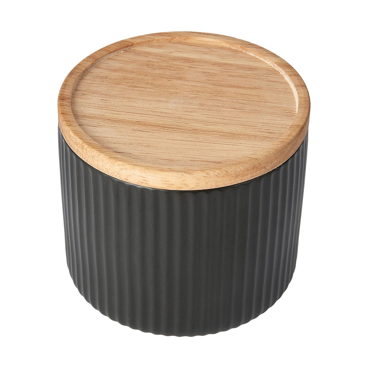 2 Small Black Ribbed Canister, 2 of 8