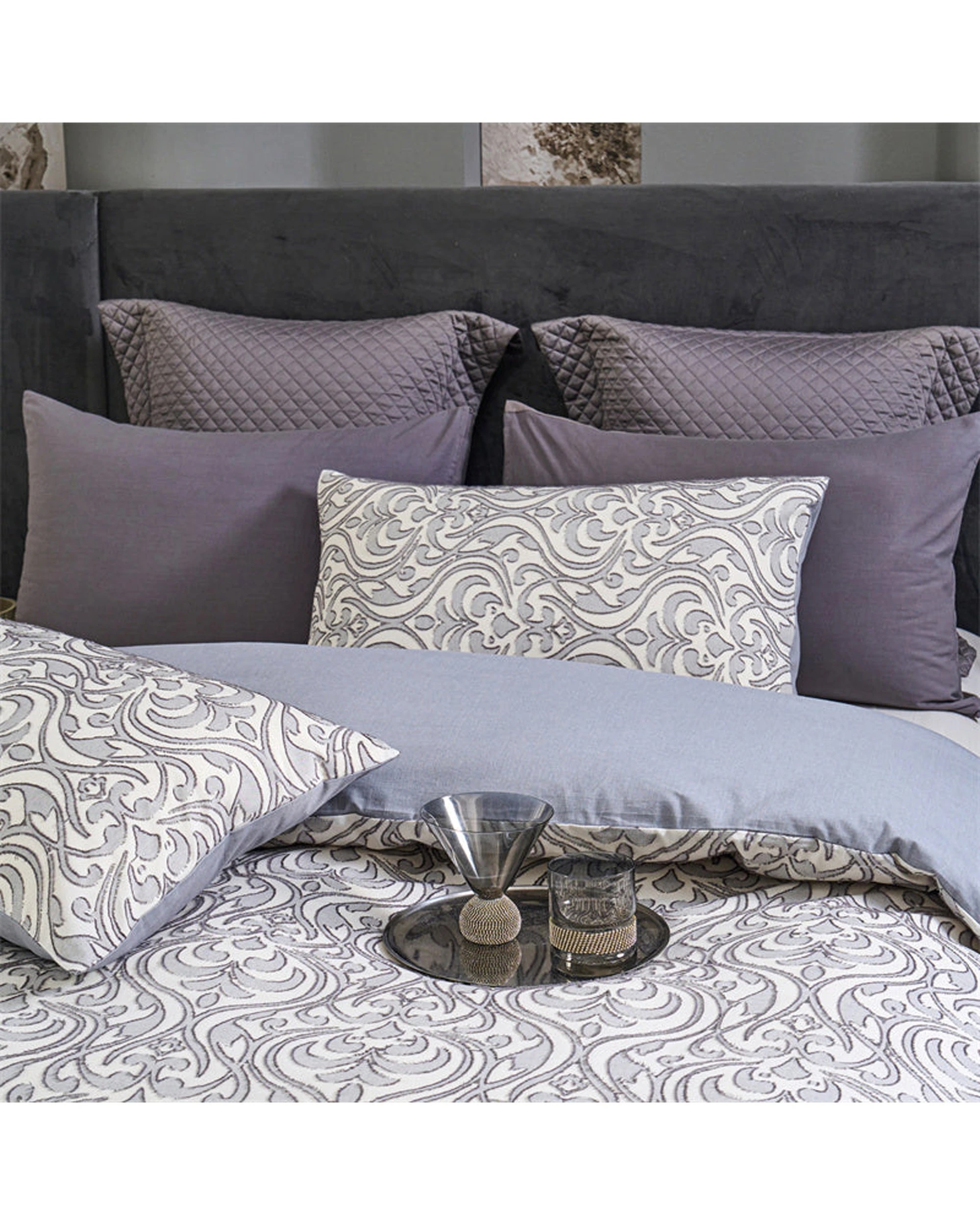 3 Cotton More 100% Cotton Cut Flower Patchwork Quilt Cover Set King - Grey, 3 of 7