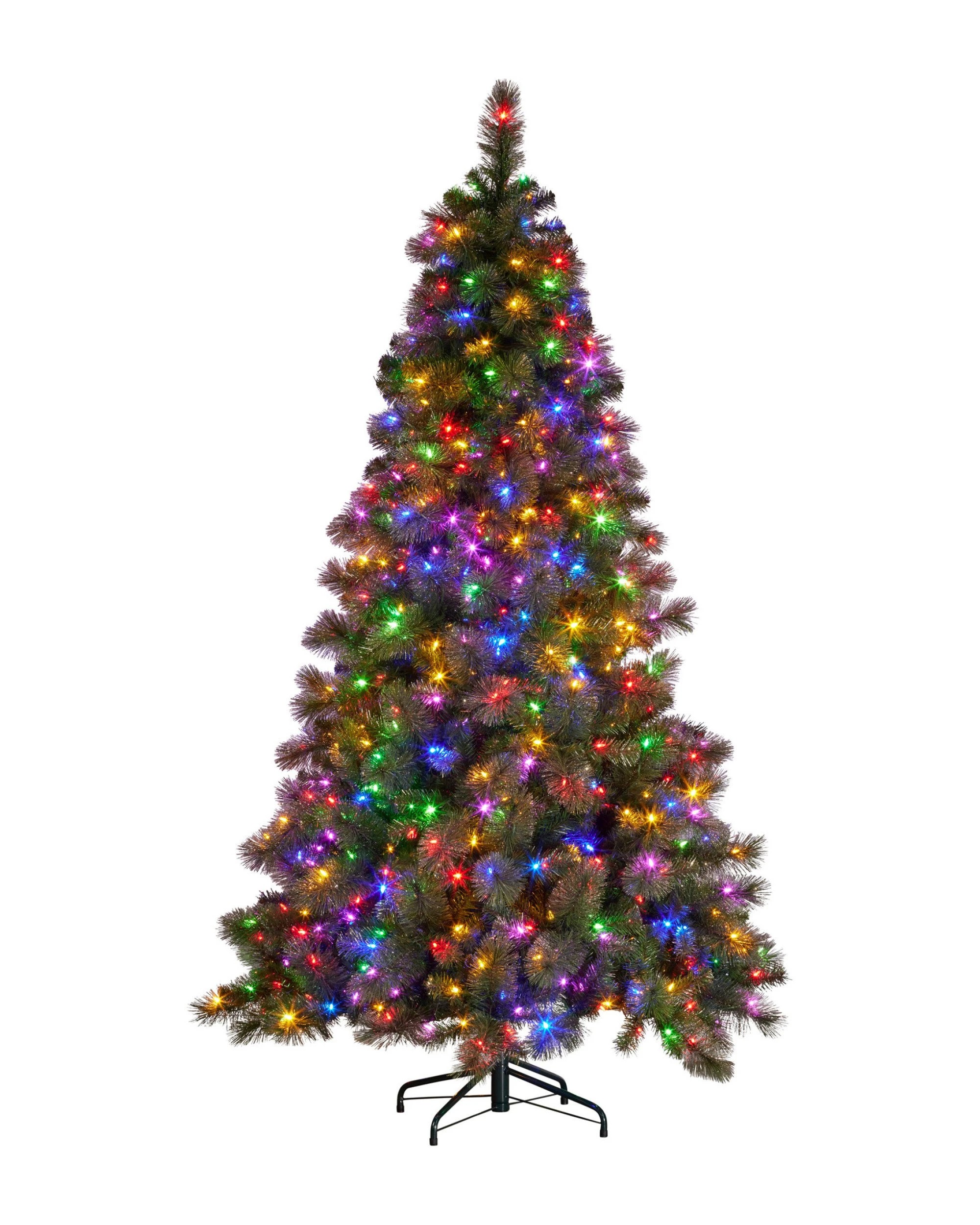 1 Christabelle 7.5ft Christmas Tree Glittery Gold Pine 650 Led Multi-functional Lights Xmas Decor, 1 of 7