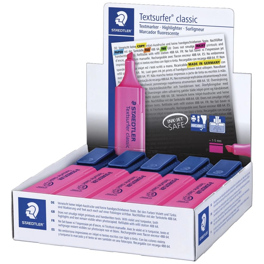 4 Staedtler Textsurfer Classic Highlighters Pink Box 10, 4 of 5