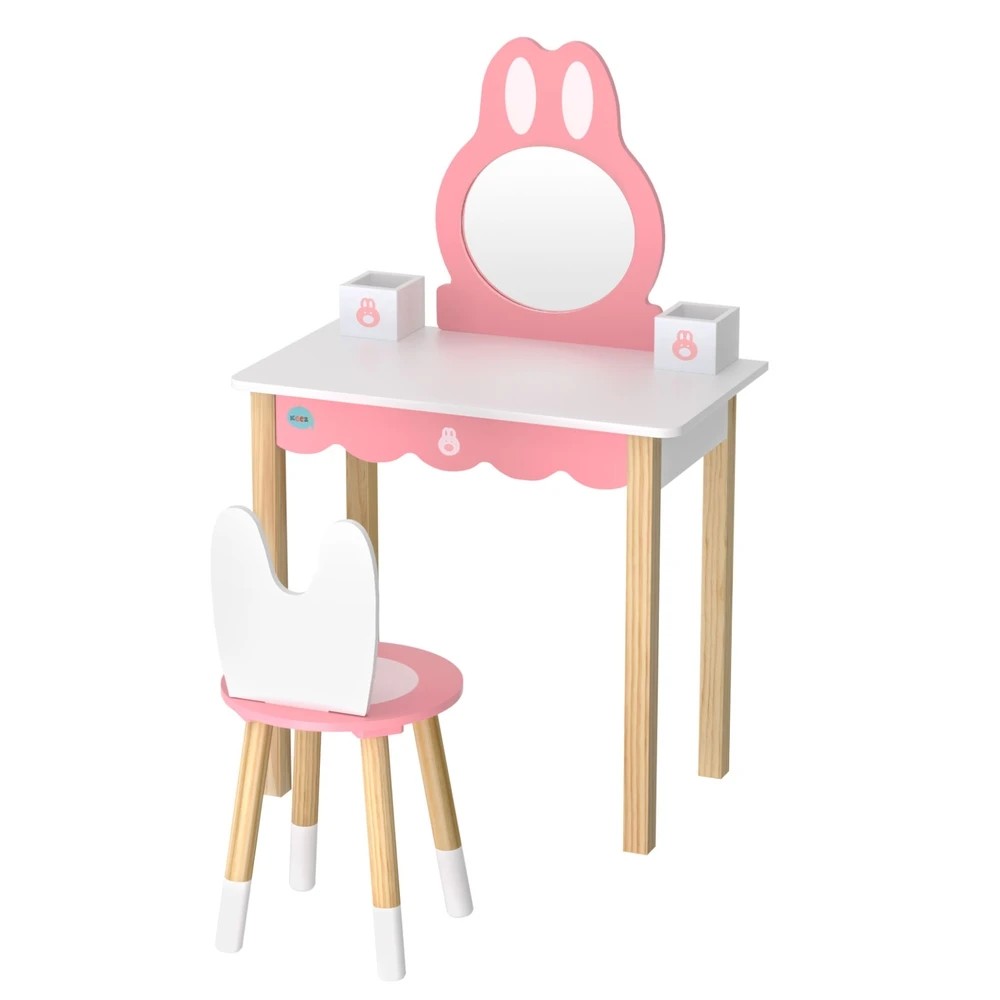 1 1 Set of Keezi Kids Dressing Table Wooden Bunny - Multi, 1 of 5