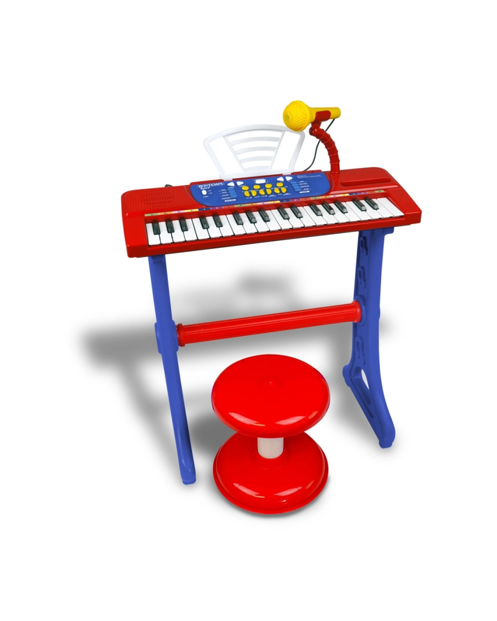 1 Bontempi Electronic Keyboard 37-Key With Microphone Legs And Stool - Multi, 1 of 3