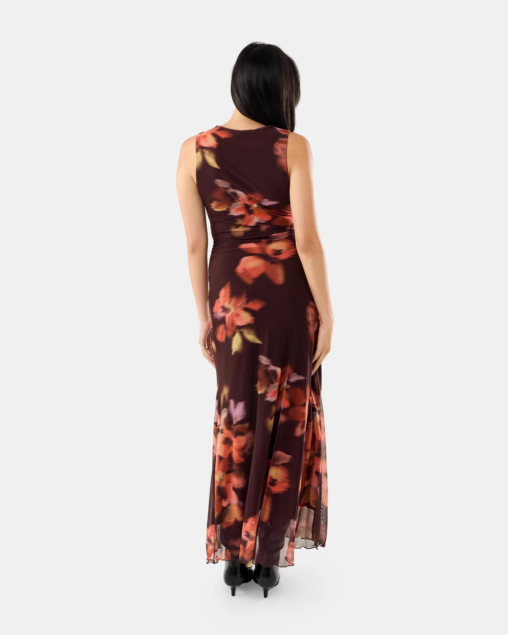 3 Sleeveless Mesh Maxi Dress Hazy Flora, 3 of 6