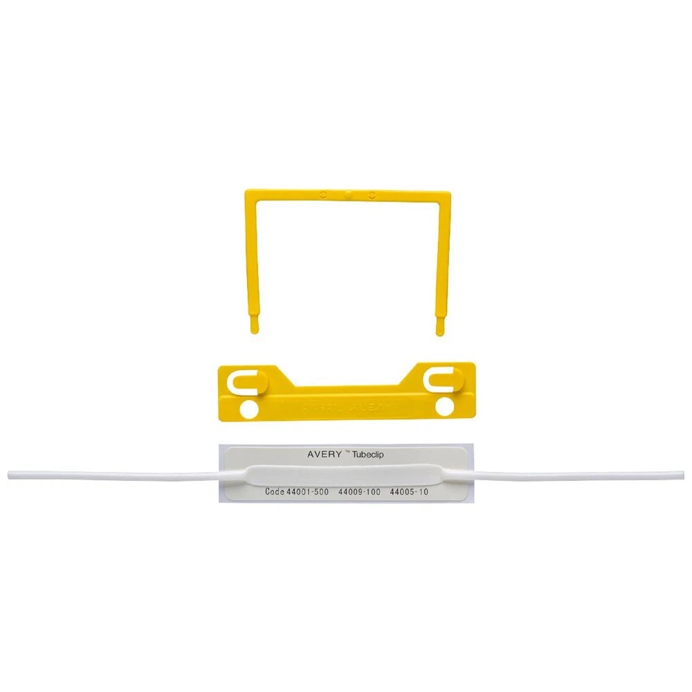 1 Avery Tubeclip Fastener Yellow 100 Pack, 1 of 2