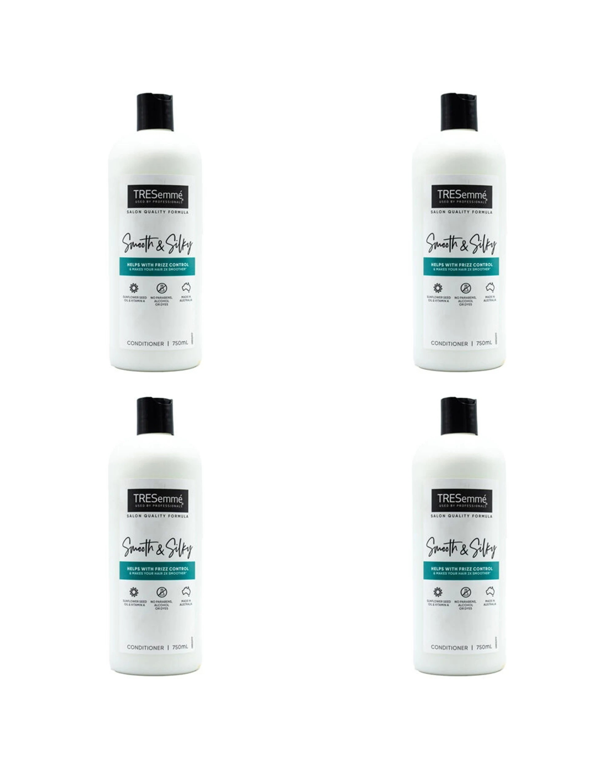 1 TRESemme 4PK Smooth and Silky Conditioner 750ml Sunflower Seed Oil Vitamin A - Multi, 1 of 3