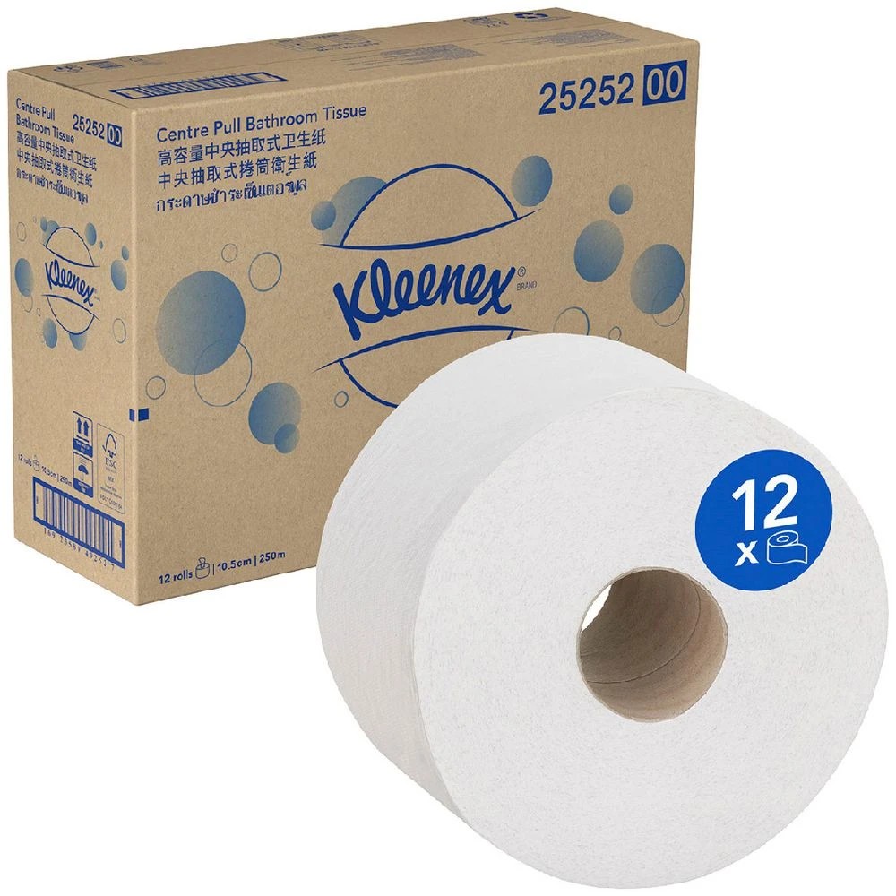 1 Kleenex Twin Centre Pull Bath Tissue 250m 12 Pack, 1 of 5