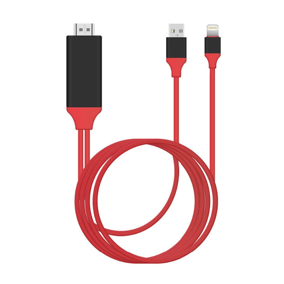 1 TODO Lightning Pin To Hdmi 1080P Adapter Cable Usb Charge Iphone Ipad Audio Video Lead Tv, 1 of 3