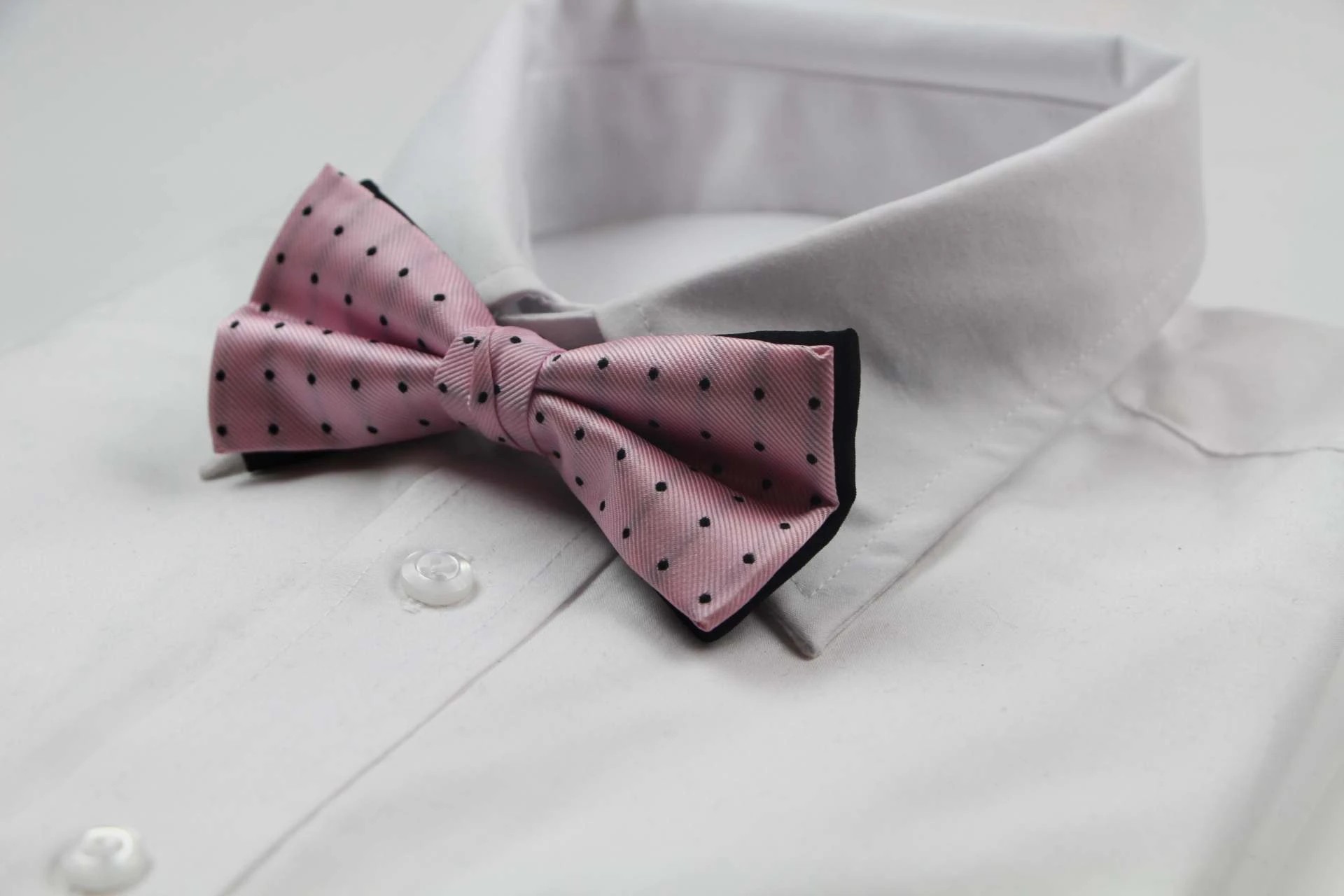 3 Zasel Mens Pink With Black Polka Dot Patterned Bow Tie - Multi, 3 of 4