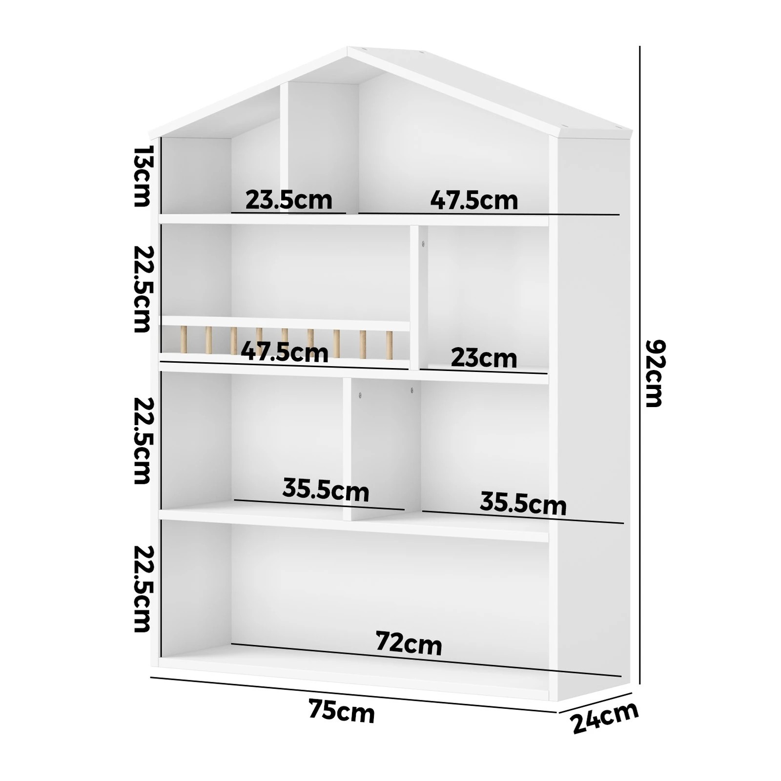 9 Oikiture Kids Bookshelf Toy Storage Organiser Bookcase Display Shelf Rack
 - White, 9 of 10