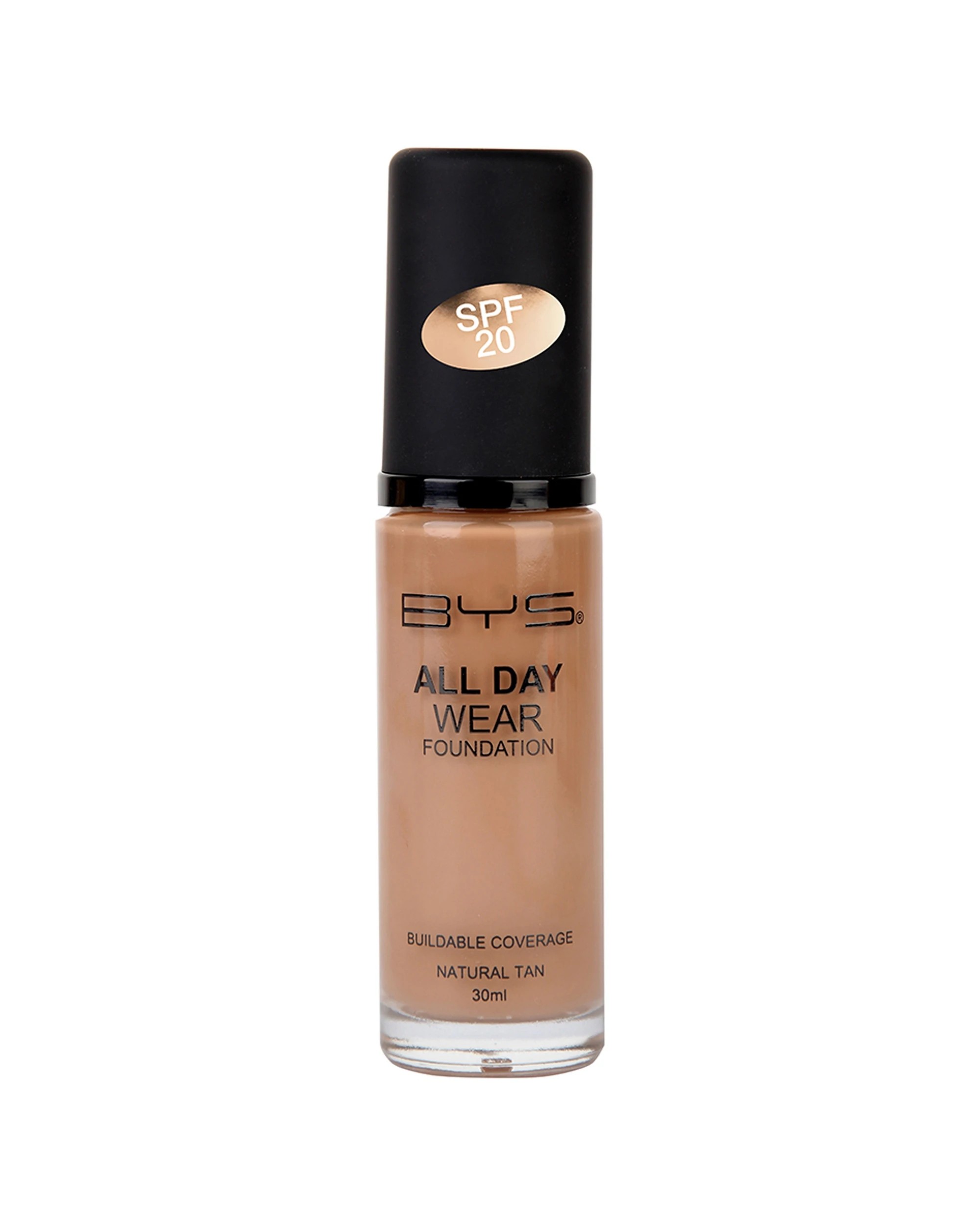 1 BYS All Day Wear Foundation SPF 20 Hydrating Buildable Coverage 30ml - Natural, 1 of 1