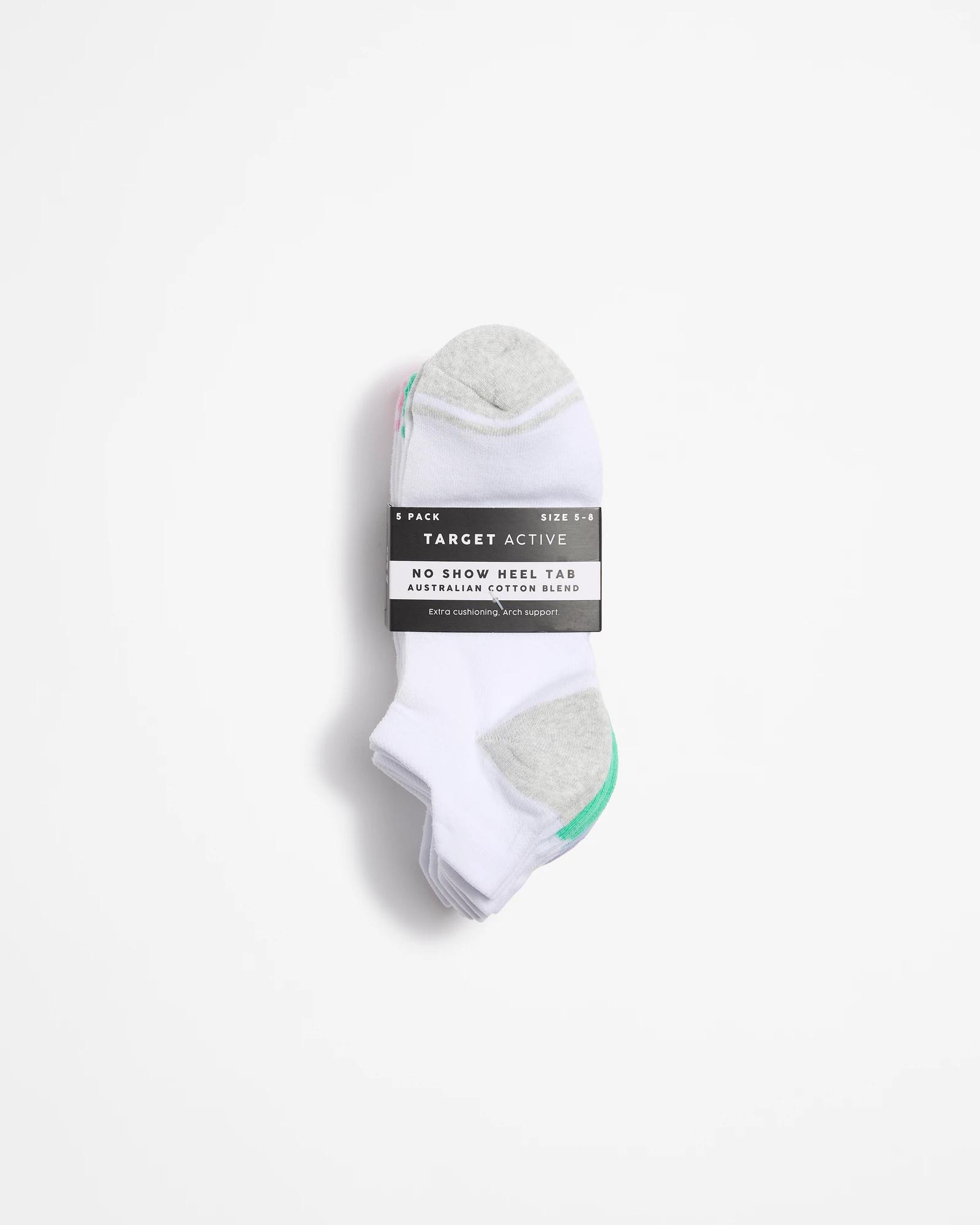 3 Target Active Australian Cotton Blend 5 Pack No Show Socks WHITE, 3 of 3