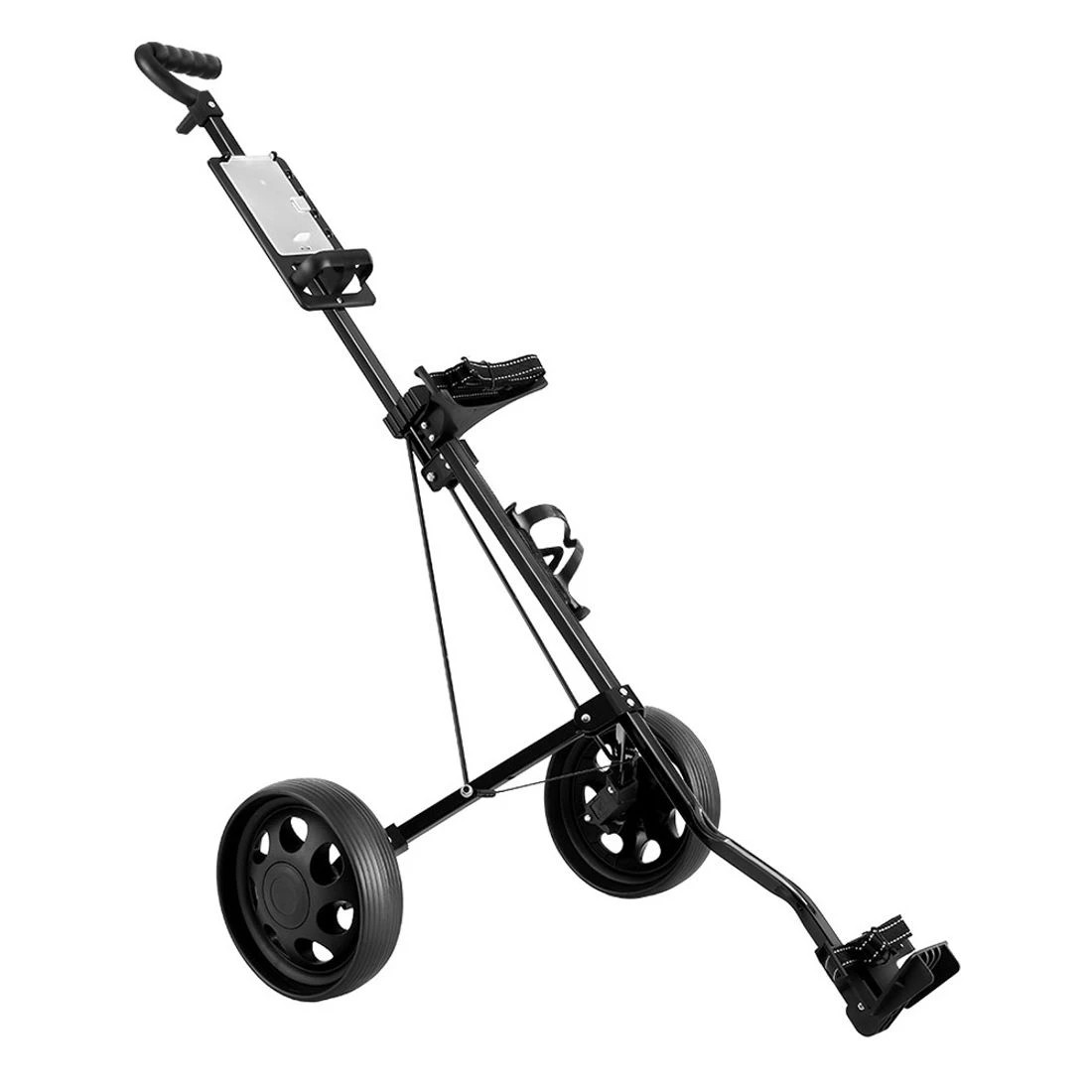 3 Everfit Golf Buggy Quick Folding Trolley Golf Cart Trolley 2 Wheels Cup Holder - Black, 3 of 6