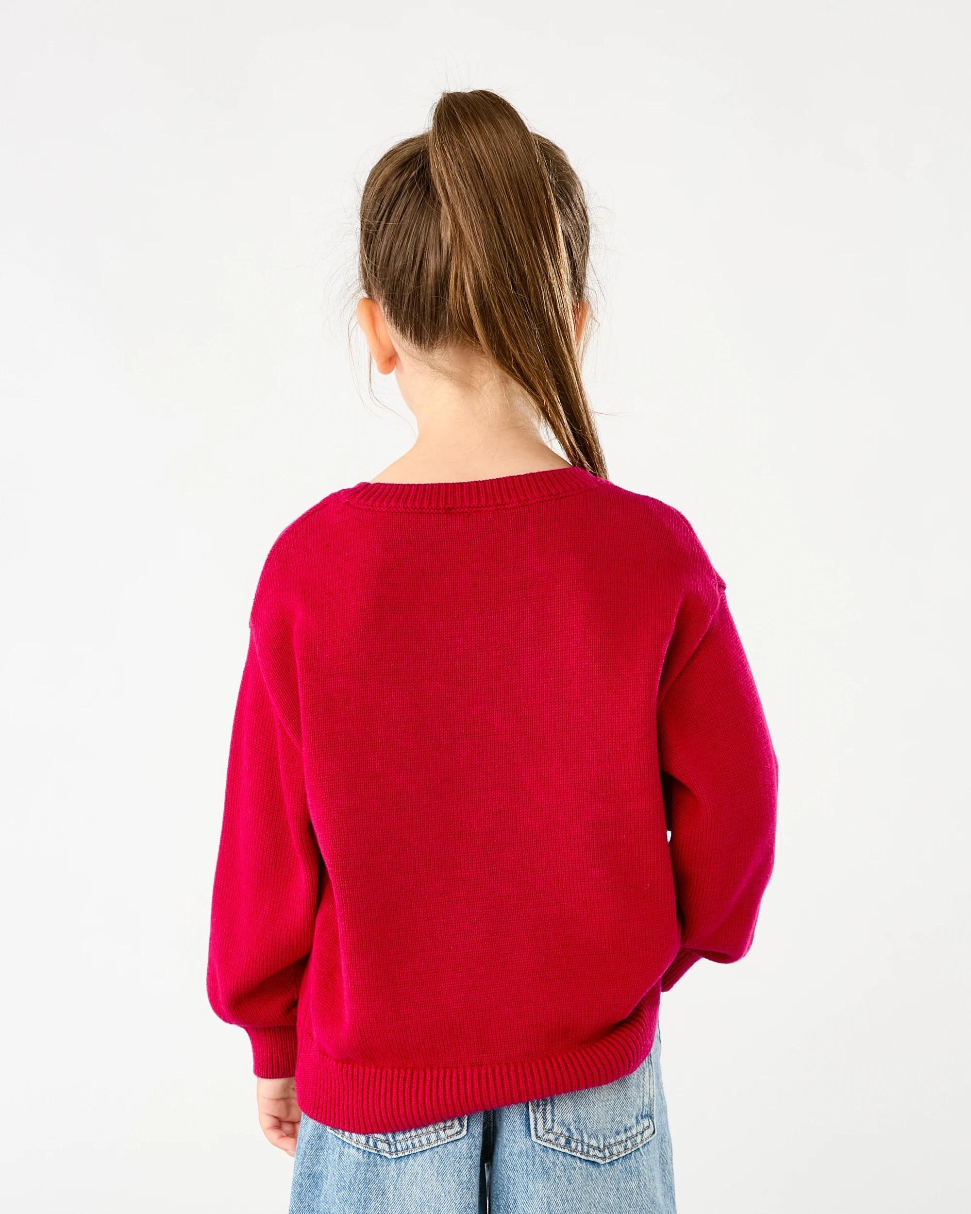 2 Jacquard Knit Jumper Red Bow, 2 of 8