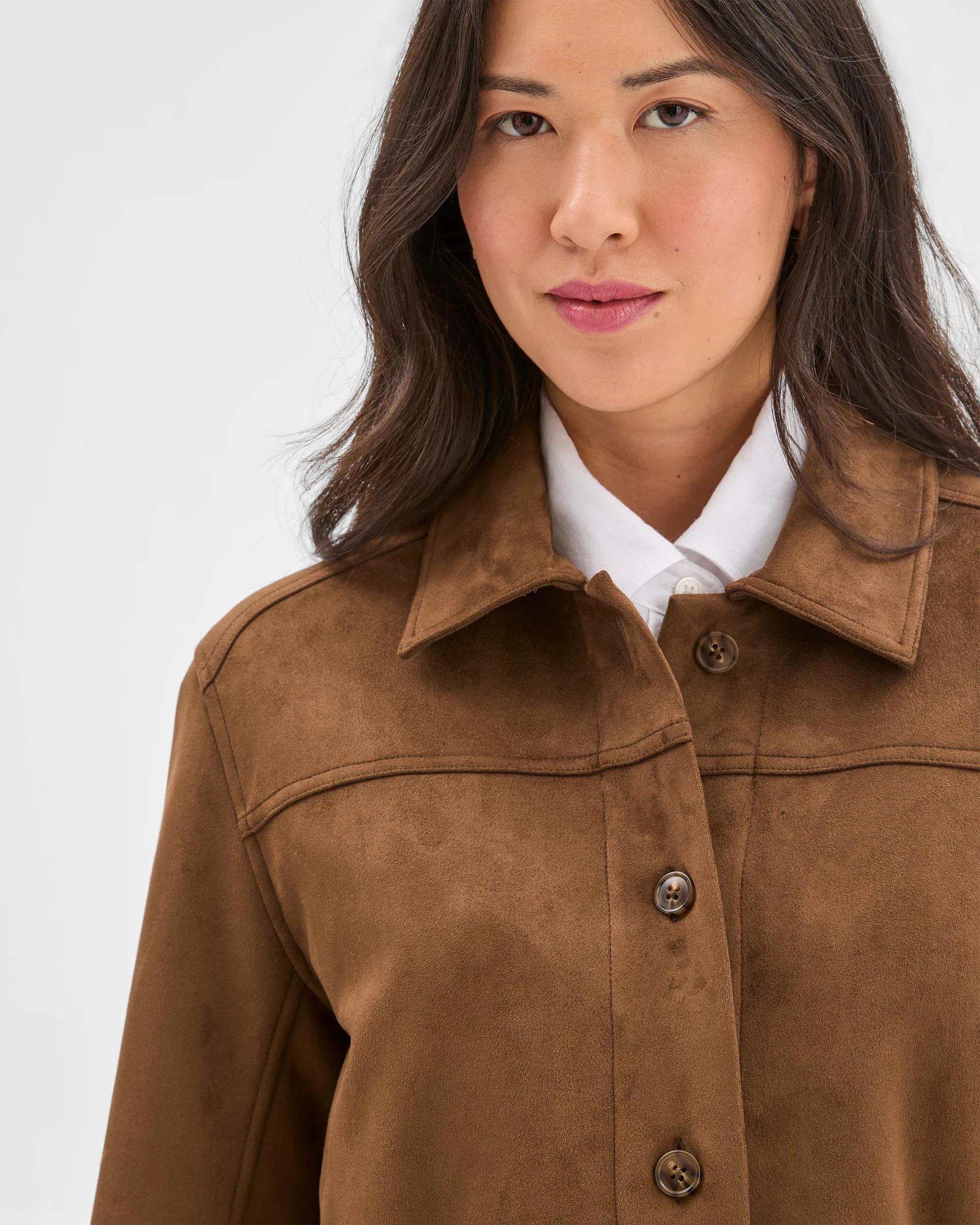 6 Target Woman Faux Suede Long Sleeve Jacket FALL LEAF, 6 of 7