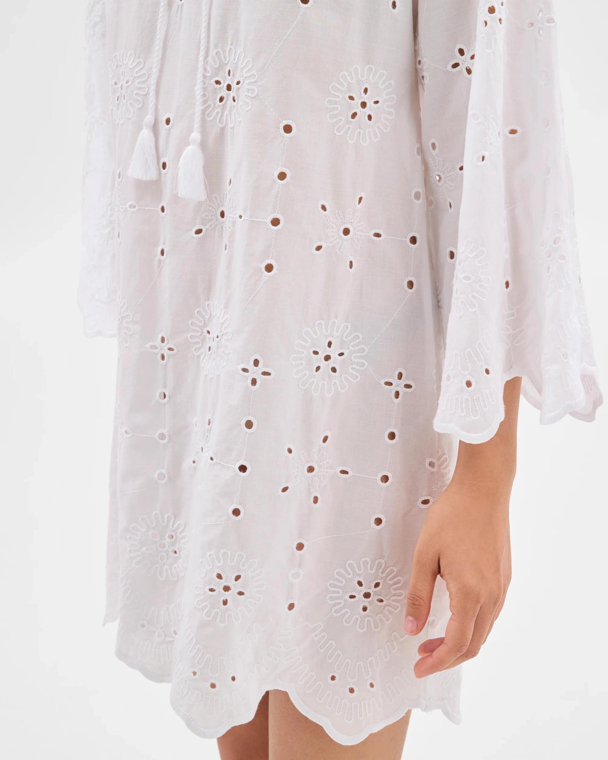 5 Target Resort Australian Cotton Broderie Mini Dress WHITE, 5 of 7