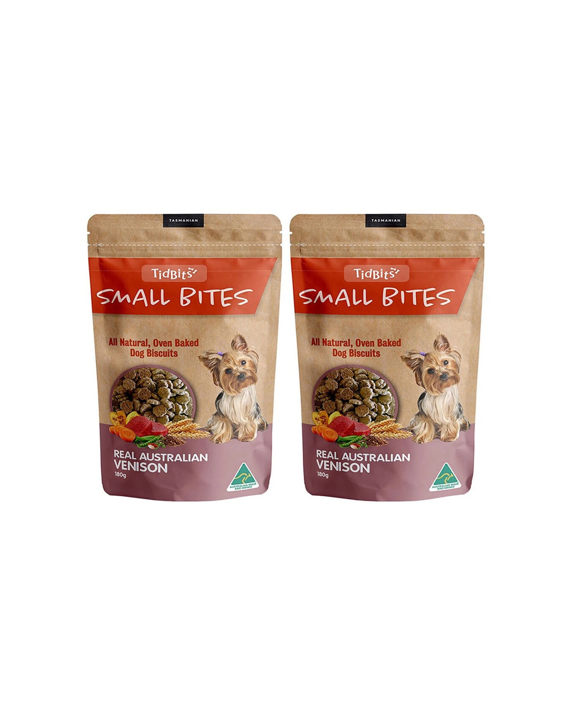 1 Tidbits Small Bites Venison Dog Biscuits 2PK 180g Healthy Treats for Dogs - Natural, 1 of 1