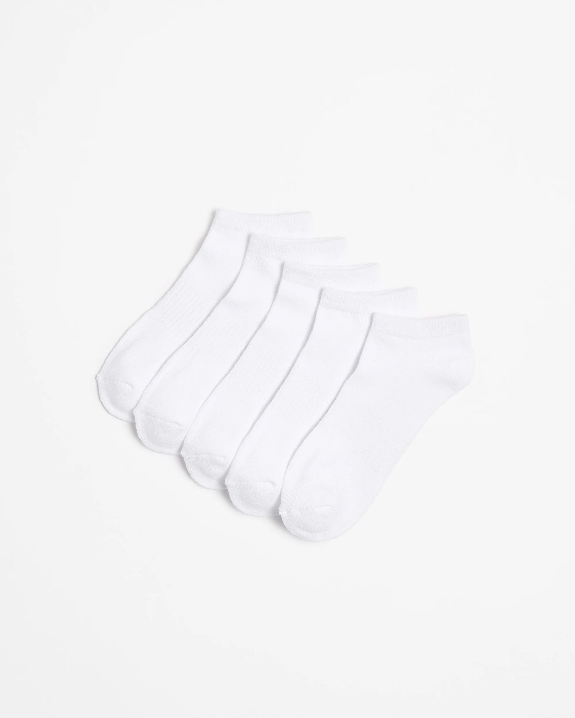 1 Australian Cotton Blend 5 Pack Sport Low Cut Socks - Maxx WHITE, 1 of 3