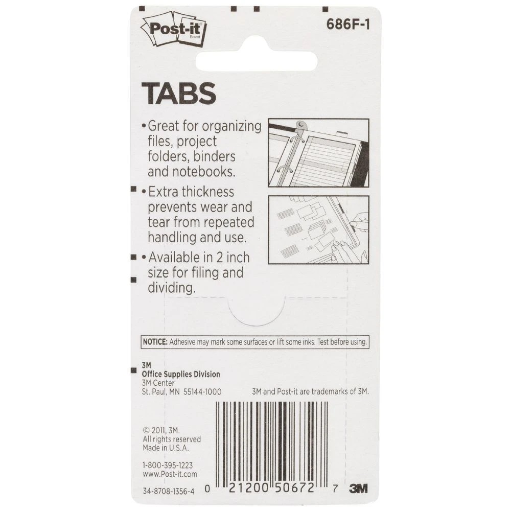 4 Post-it Durable Large Tabs 50 x 38mm Colour Border 4 Pack, 4 of 6