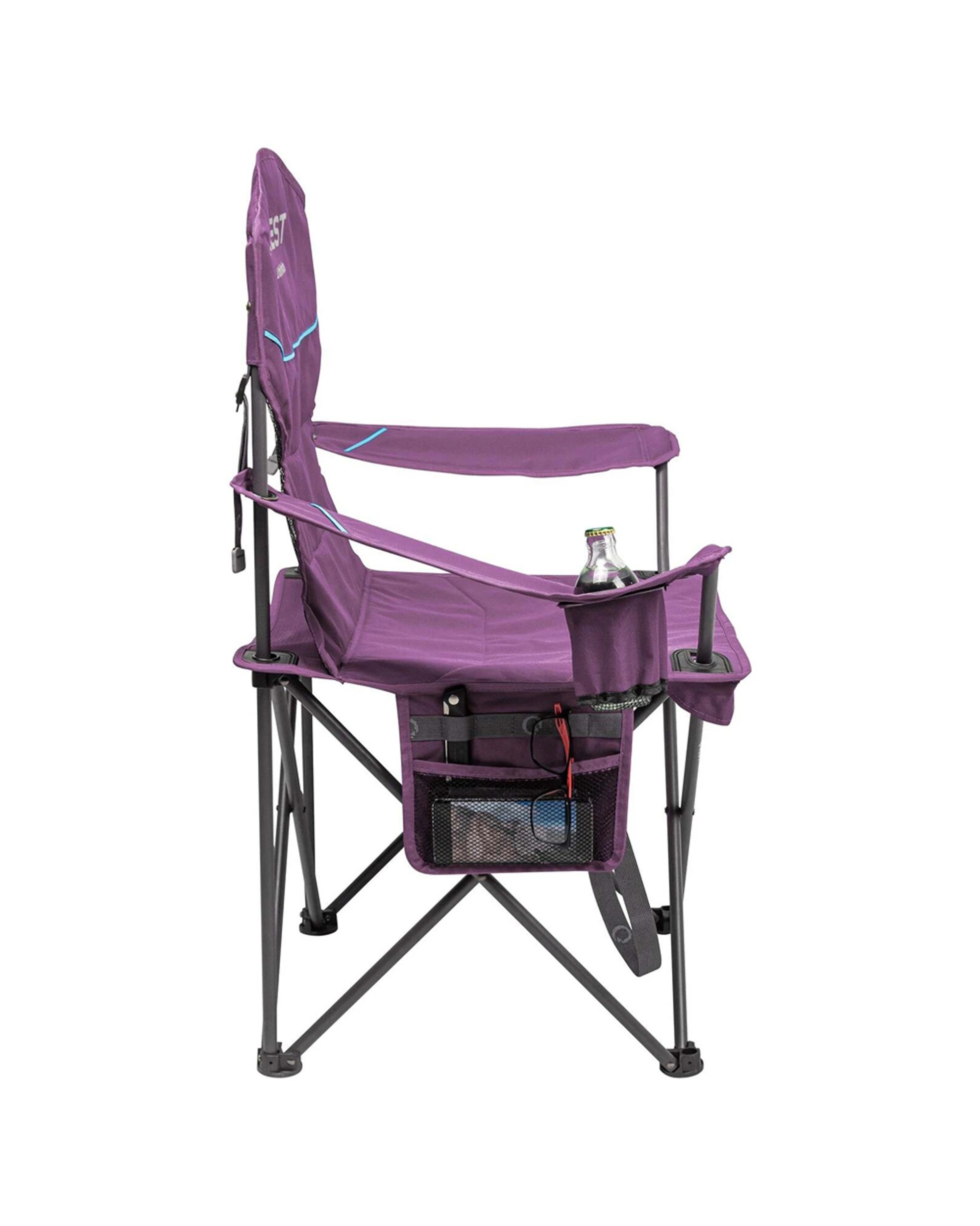 6 Quest Outdoors Steel Frame Little Mutha Camp Chair Padded With Carry Bag - Purple, 6 of 7