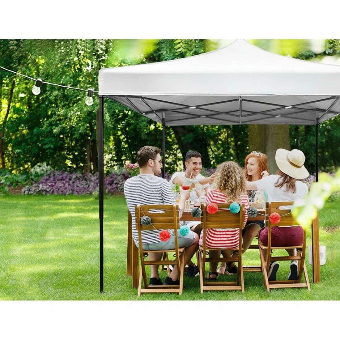 6 Instahut Gazebo Base Pod Kit Pop Up Marquee Set Outdoor Wedding Tent Canopy Leg 4 pcs - White, 6 of 8