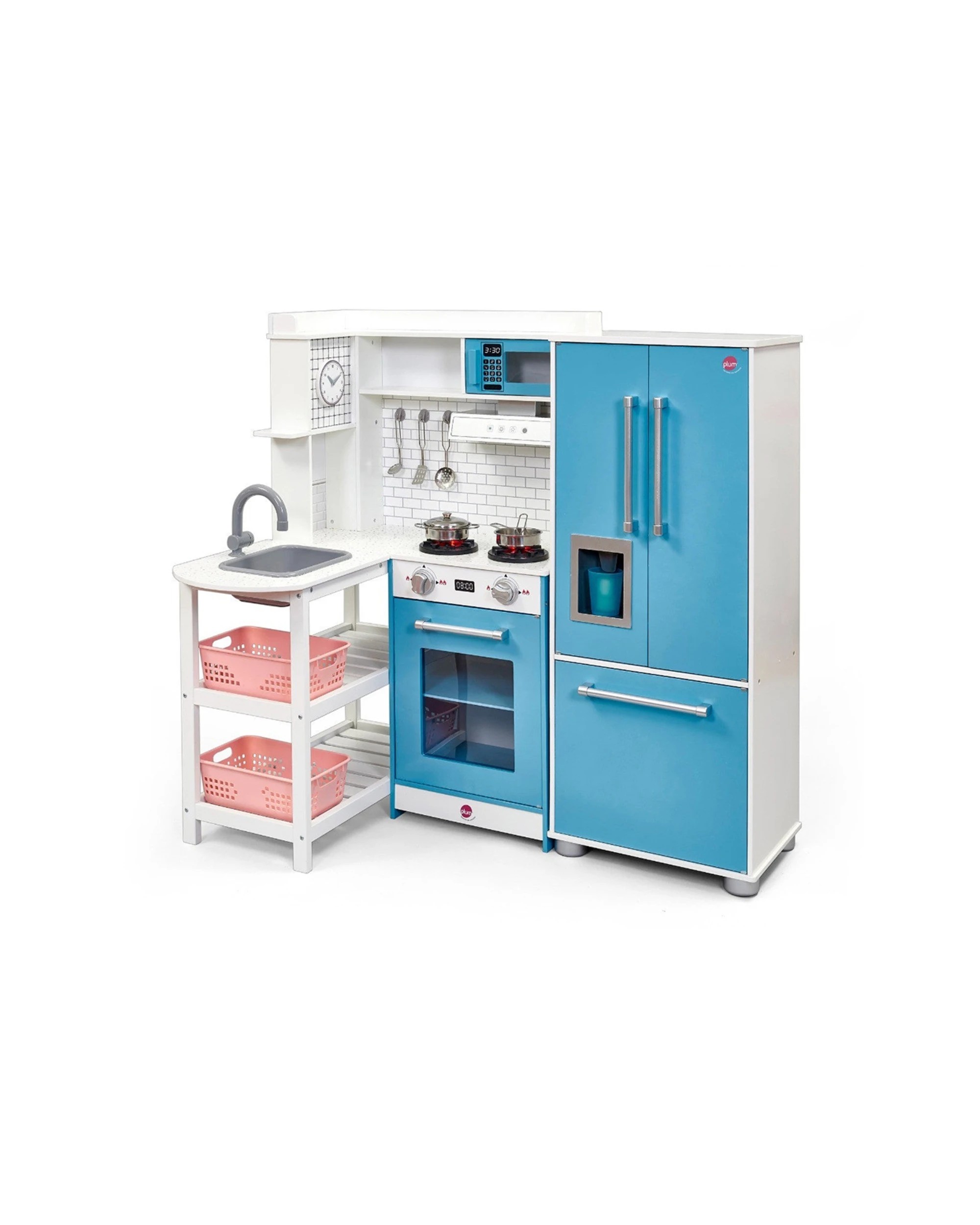 1 Plum Play Au Penne Pantry Wooden Corner Kitchen With Fridge And Accessories, 1 of 9