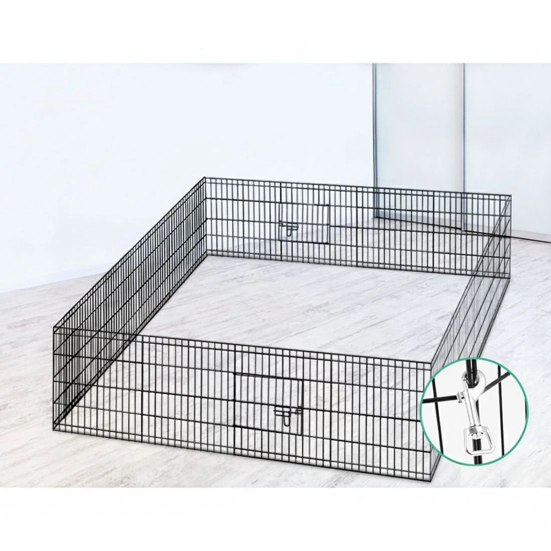 7 i.Pet 2x24" 8 Panel Dog Playpen Pet Fence Exercise Cage Enclosure Play Pen - Black, 7 of 7