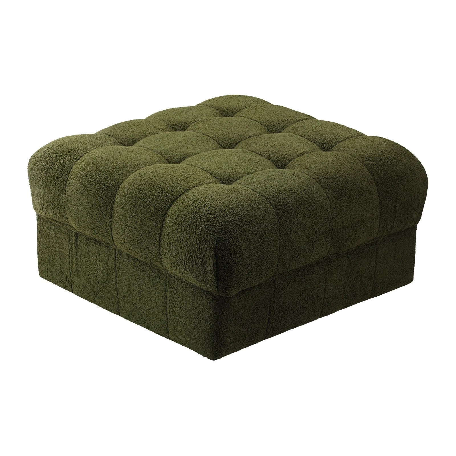 1 Oikiture 1 Seater Boucle Modular Ottoman Lounge Chair Armless Tofu
 - Green, 1 of 10