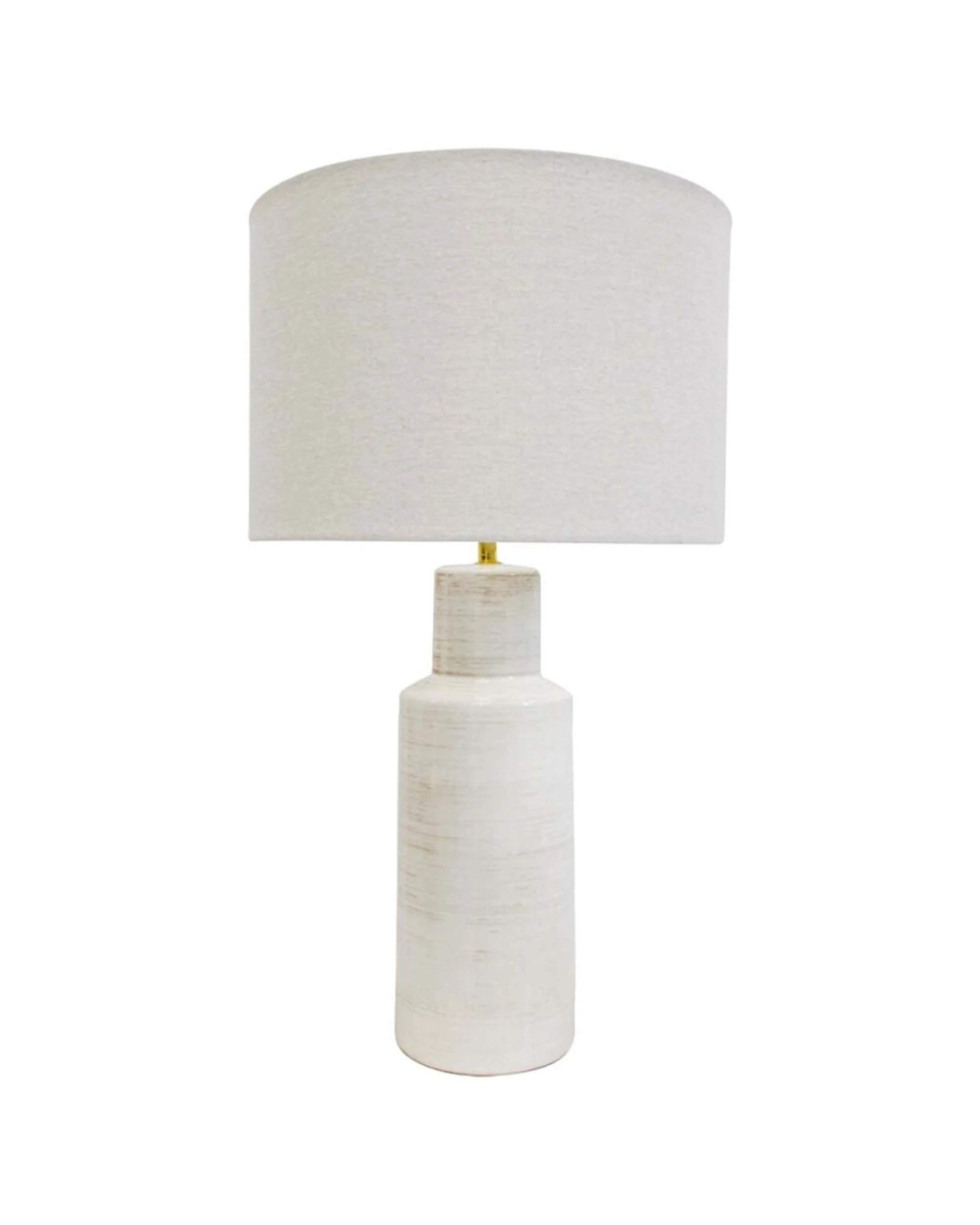2 LVD Large Malt Shake Ceramic Base Linen Shade Table Lamp Home Decor Durable 38x38x68.5cm - Natural, 2 of 2