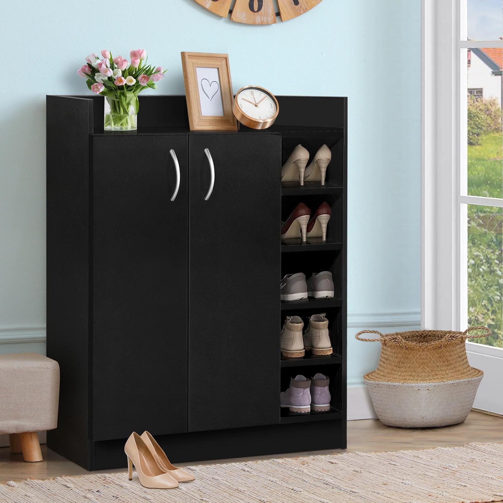 4 Alfordson Shoe Cabinet Storage Rack 21 Pairs - Black, 4 of 6