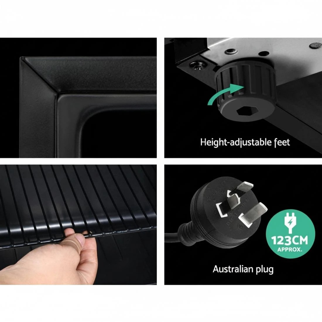 7 Devanti 70L Bar Fridge Glass Door w/Light - Black, 7 of 8