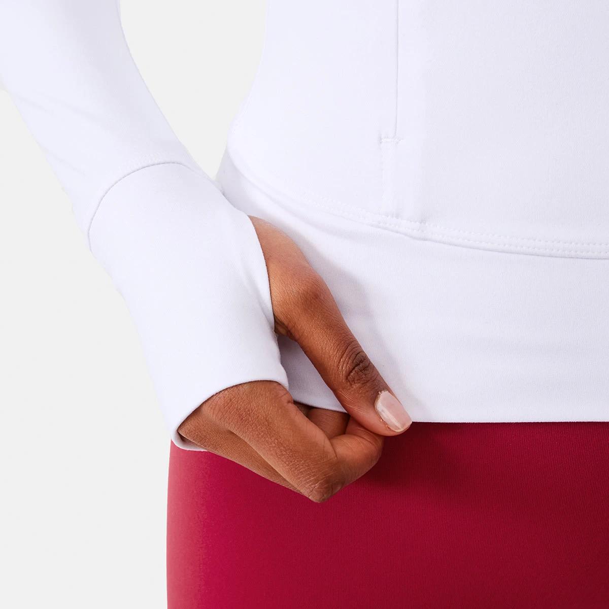 10 Active Womens Long Sleeve Ultrasoft Jacket WHITE, 10 of 10