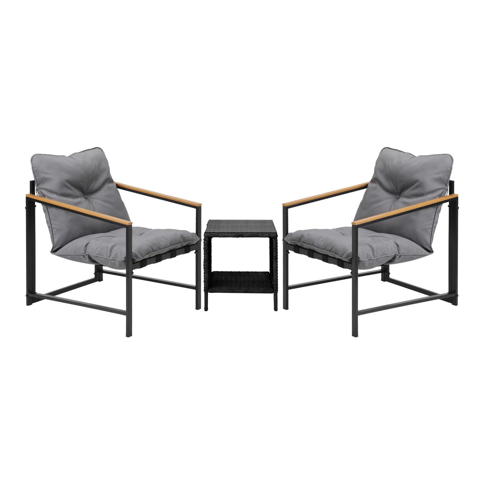 7 Livsip 3 Piece Outdoor Patio Set Lounge Setting Garden Furniture Rattan Table
 - Multi, 7 of 10